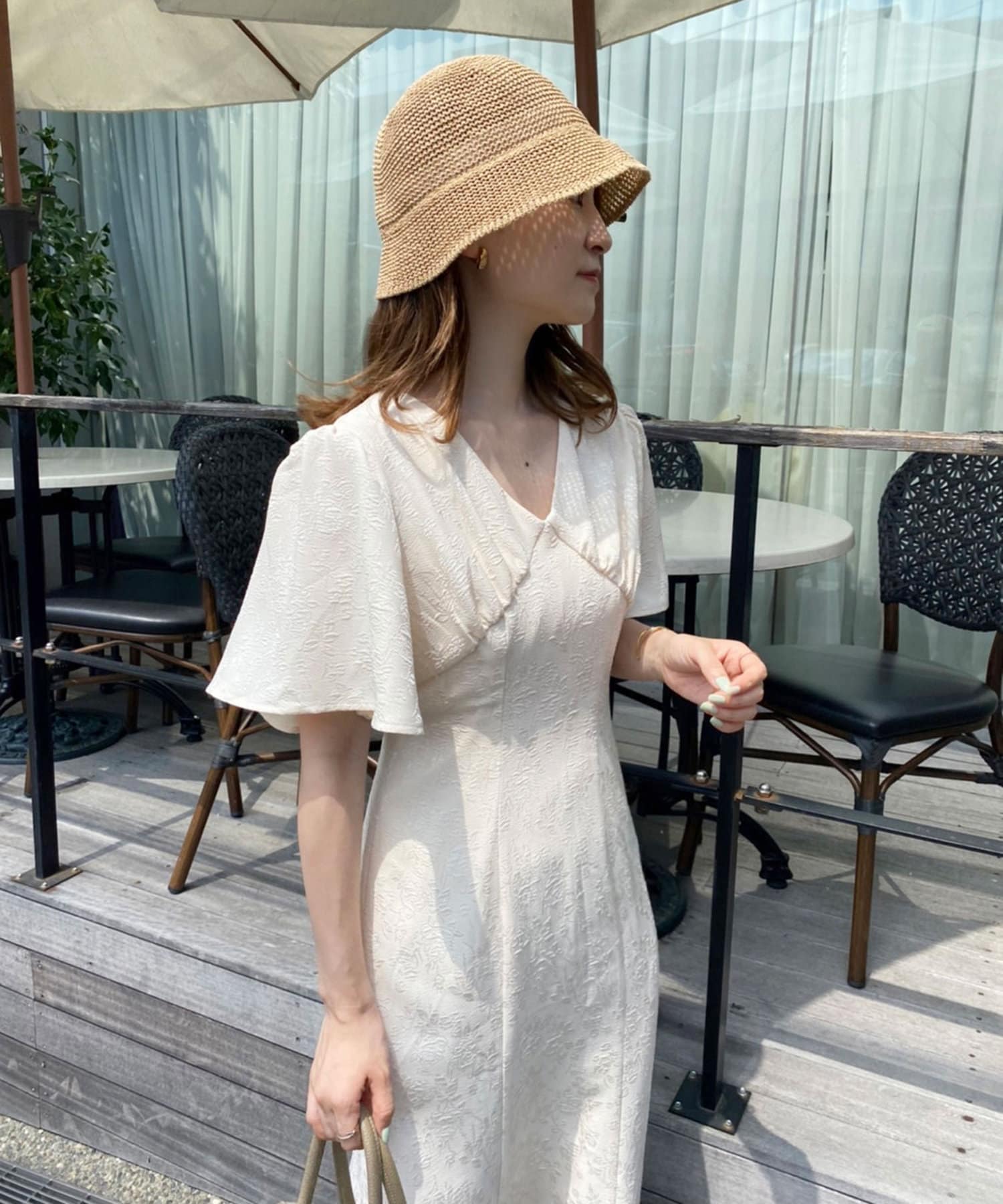 Cherie Chuu ジャガード袖フレアワンピース One After Another Nice Claup ワンアフターアナザー ナイスクラップ レディース Pal Closet パルクローゼット パルグループ公式ファッション通販サイト