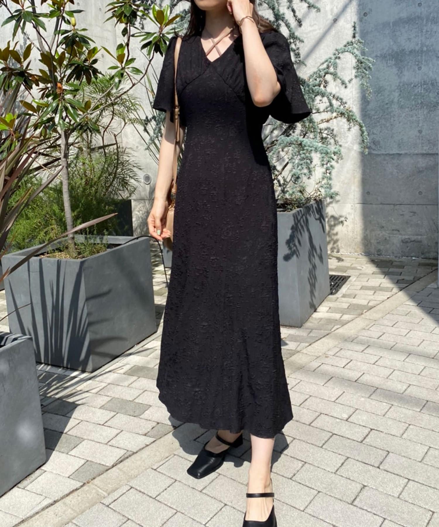 Cherie Chuu ジャガード袖フレアワンピース One After Another Nice Claup ワンアフターアナザー ナイスクラップ レディース Pal Closet パルクローゼット パルグループ公式ファッション通販サイト