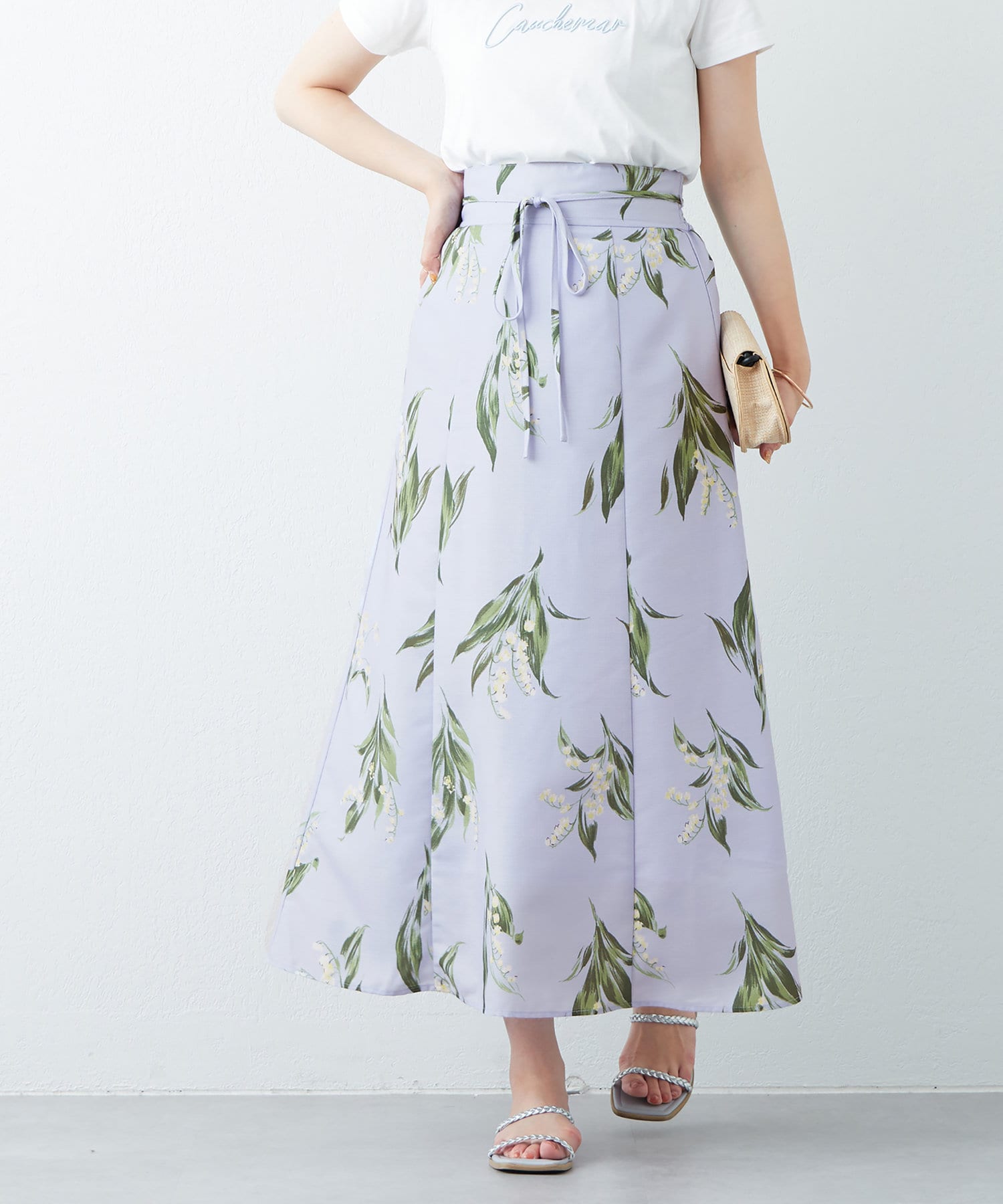 natural couture(ナチュラルクチュール) 長さ変えれるオリジナルすずらん柄スカート