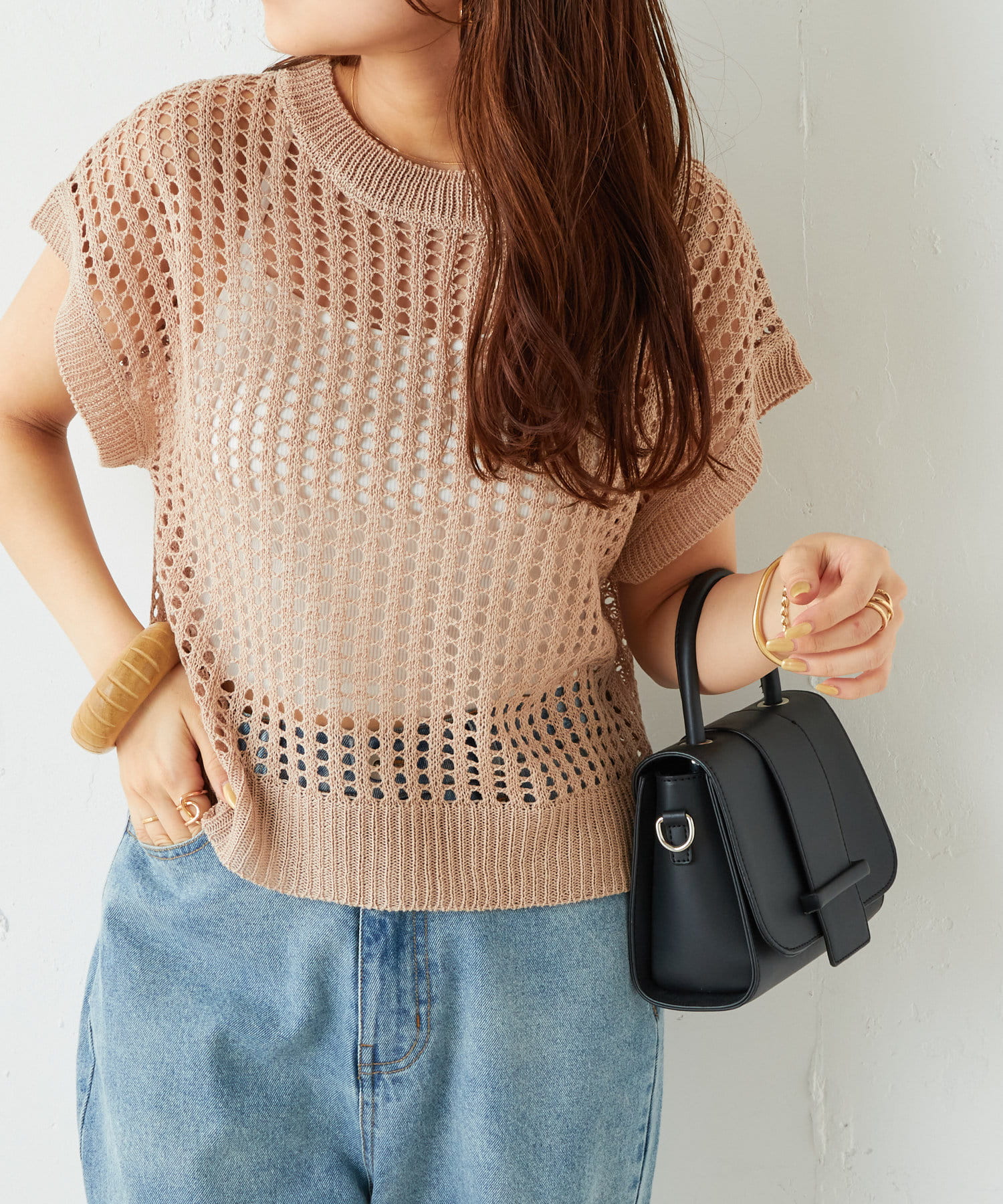 NICE CLAUP / OLIVE des OLIVE OUTLET(ナイスクラップ  / オリーブ デ オリーブ アウトレット) メッシュ編みベスト