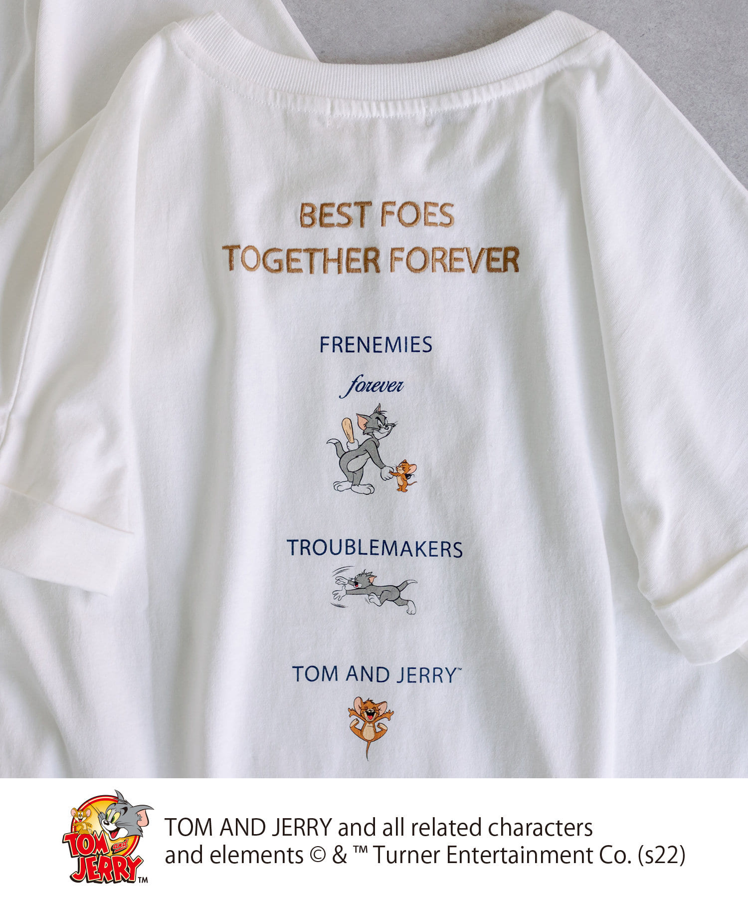 PUAL CE CIN(ピュアルセシン) TOM and JERRY/トムとジェリー×刺繍Tシャツ
