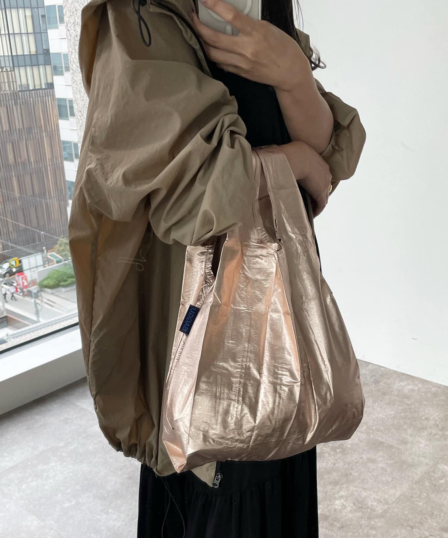 新品 baggu バグー メタリック ゴールドbaby - エコバッグ