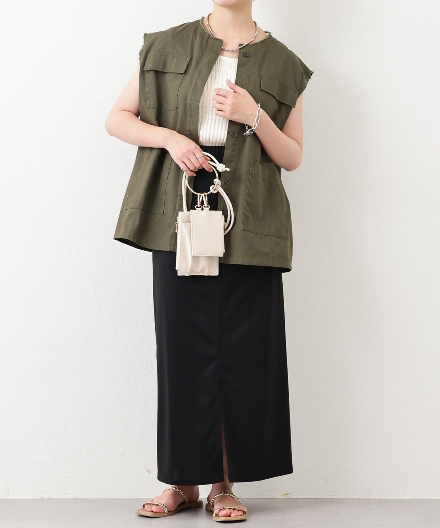 NICE CLAUP OUTLET(ナイスクラップ アウトレット) 【natural couture】カラーポンチナロースカート