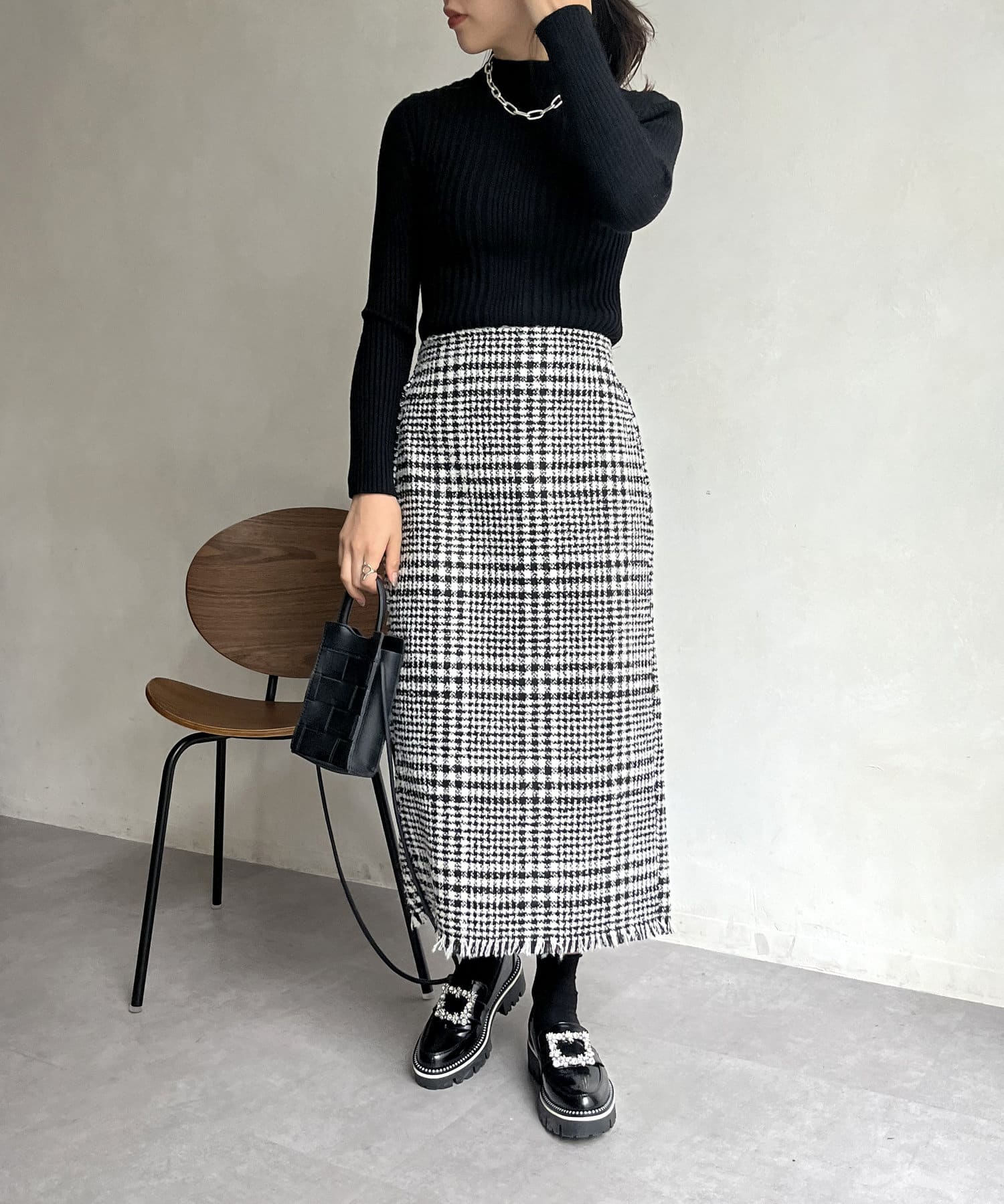 prose verse(プロズヴェール) ランダムリブハイネックニット