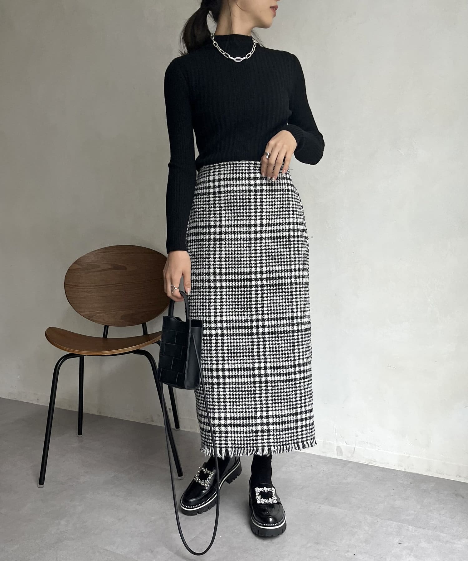 prose verse(プロズヴェール) ランダムリブハイネックニット