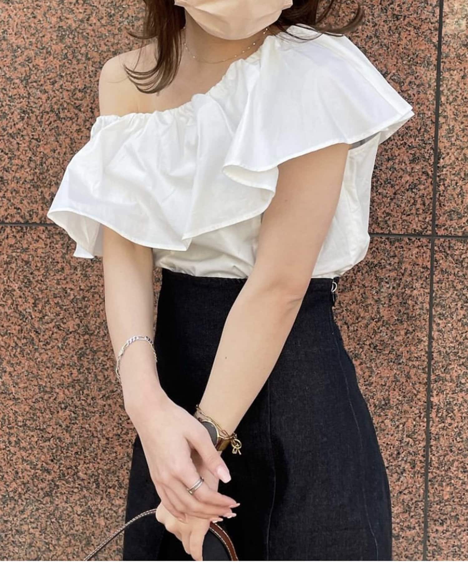 NICE CLAUP / OLIVE des OLIVE OUTLET(ナイスクラップ  / オリーブ デ オリーブ アウトレット) 【one after anothe】ワンショルダーブラウス