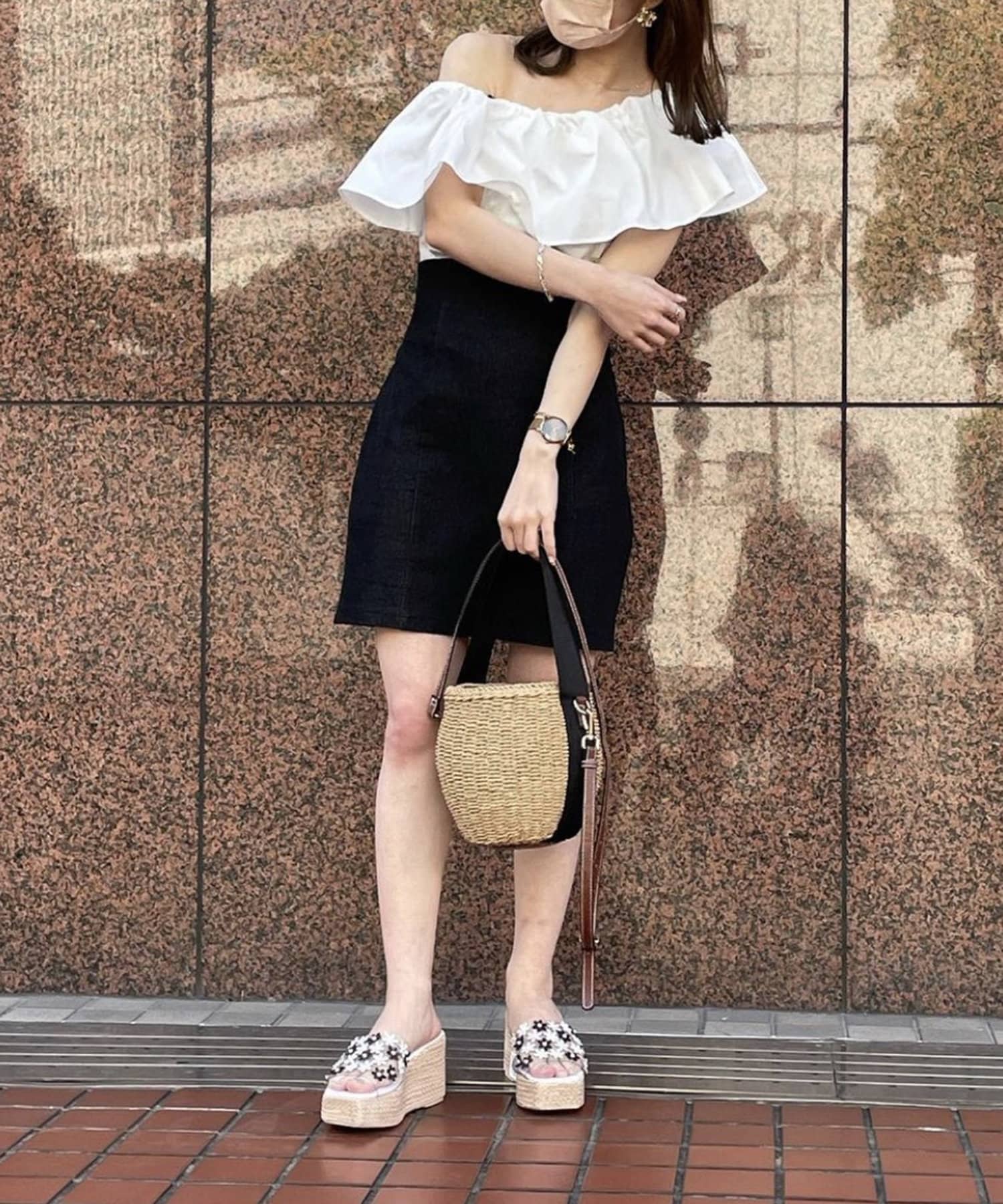 NICE CLAUP / OLIVE des OLIVE OUTLET(ナイスクラップ  / オリーブ デ オリーブ アウトレット) 【one after anothe】ワンショルダーブラウス