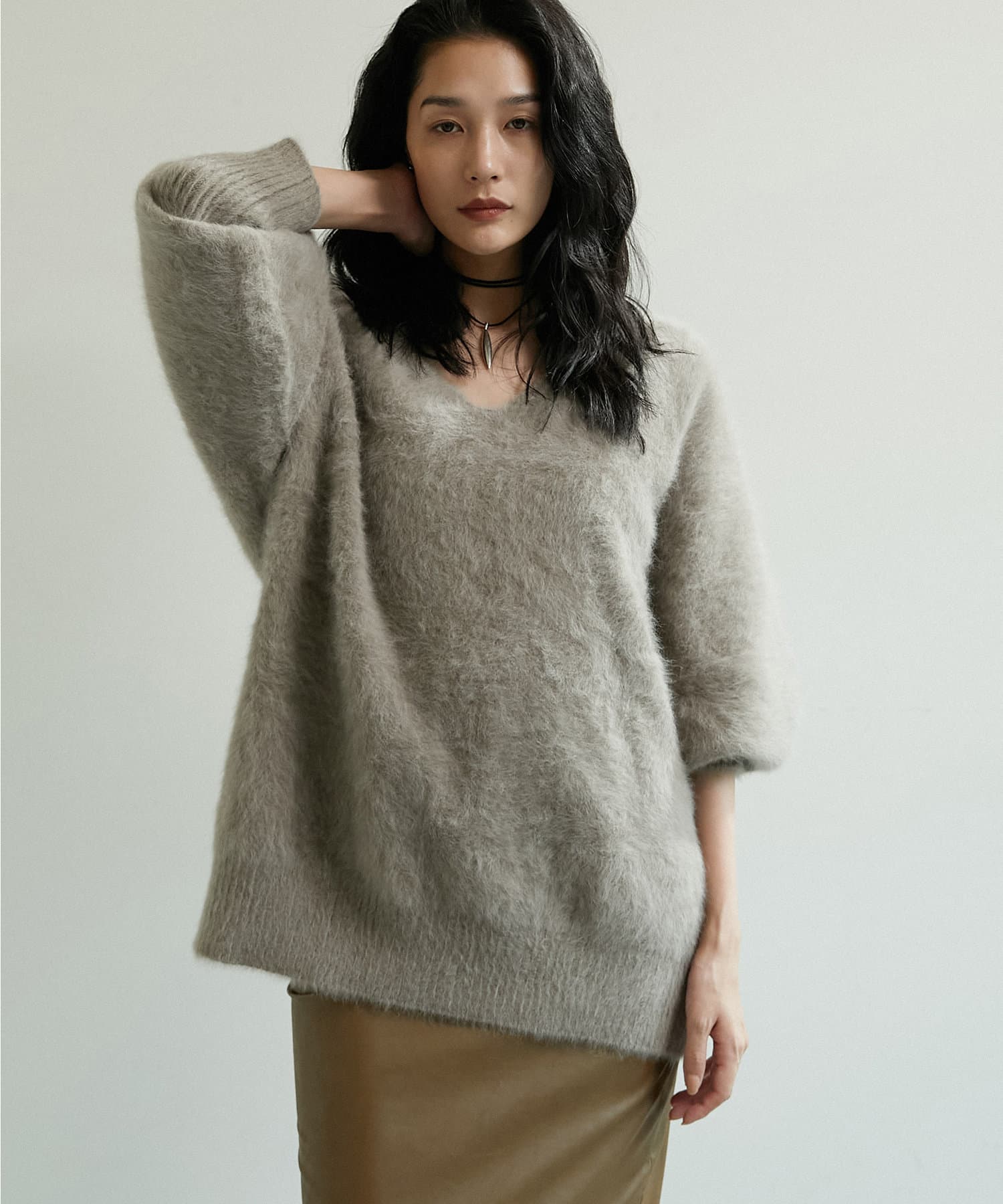 GALLARDA GALANTE - 【美品】GALLARDA GALANTE ウールカシミヤワイドVニット ふわふわニットを大人コーデに！ウールカシミヤニットとワイド