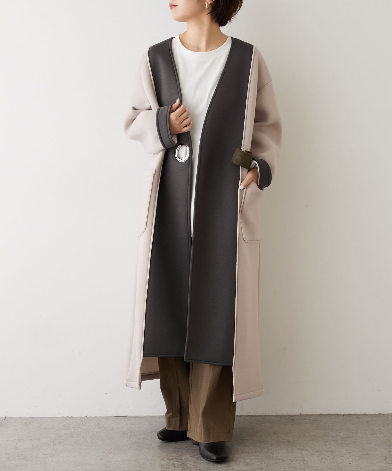 大人配色がオシャレ アイレットボンディングコート Jena Espace Merveilleux ジェナ エスパスメルヴェイユ レディース Pal Closet パルクローゼット パルグループ公式ファッション通販サイト