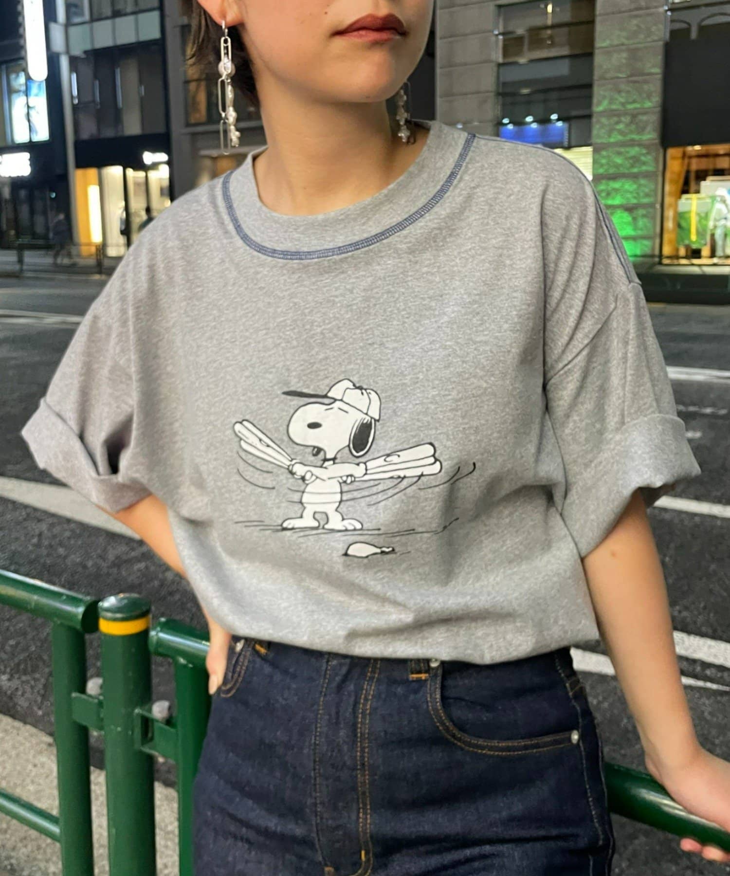 一番の ラグランTシャツ プロレス ベースボールシャツ スヌーピー