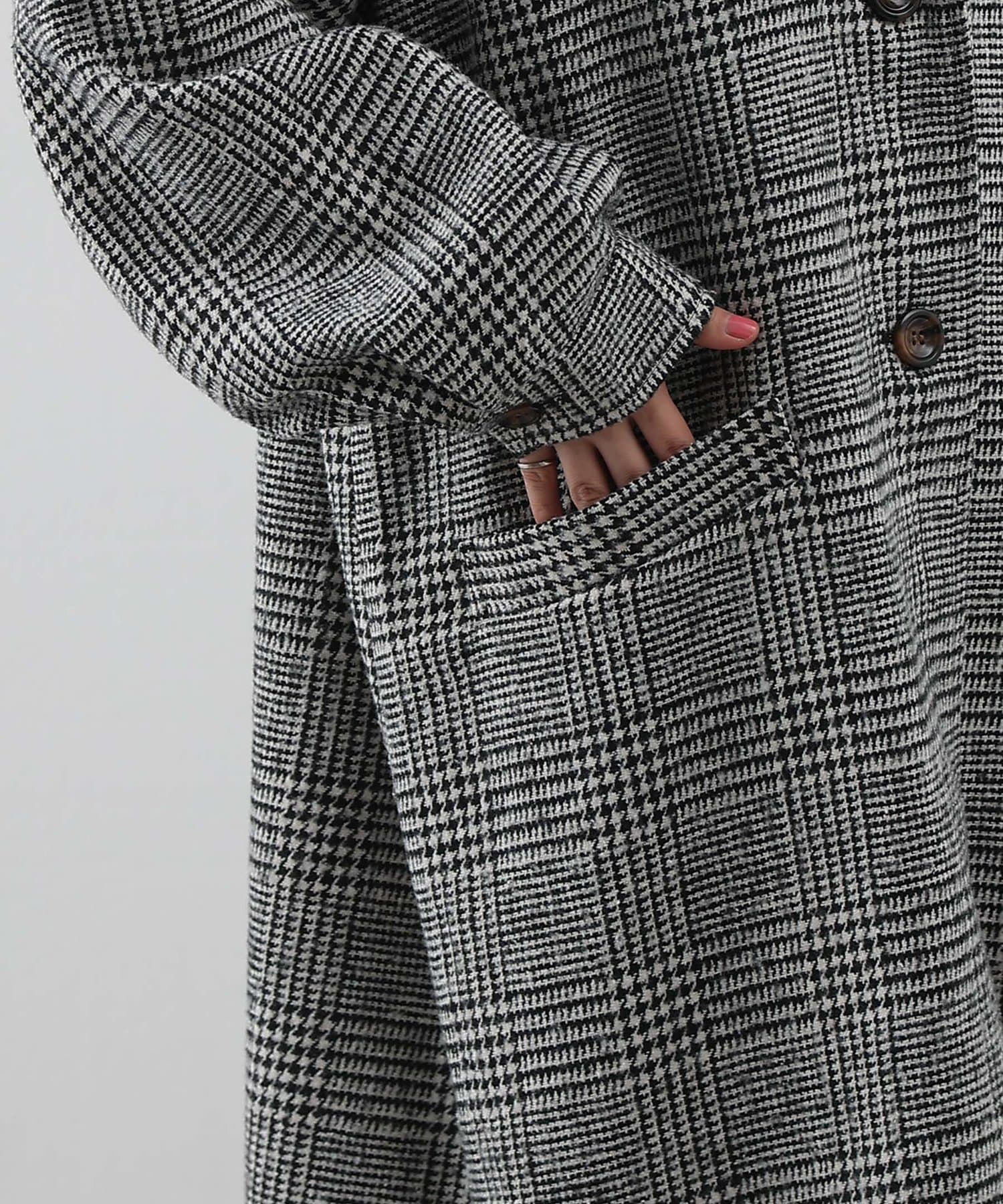 COLONY 2139(コロニー トゥーワンスリーナイン) ウール混チェック柄ボリューム袖コート