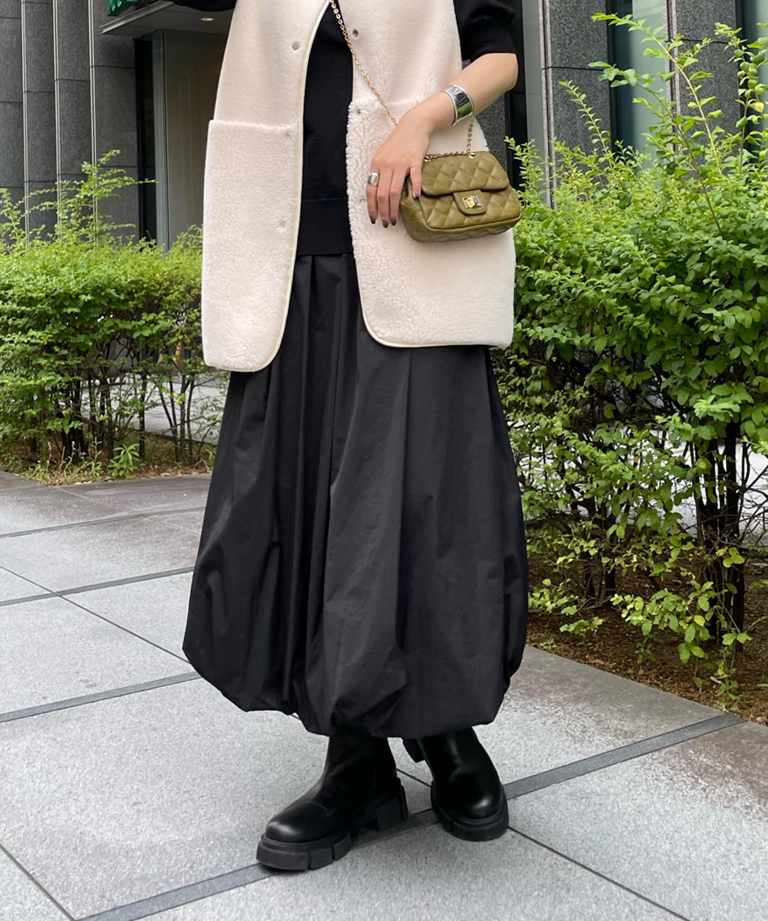 DOUDOU(ドゥドゥ) 【WEB限定】タフタバルーンスカート