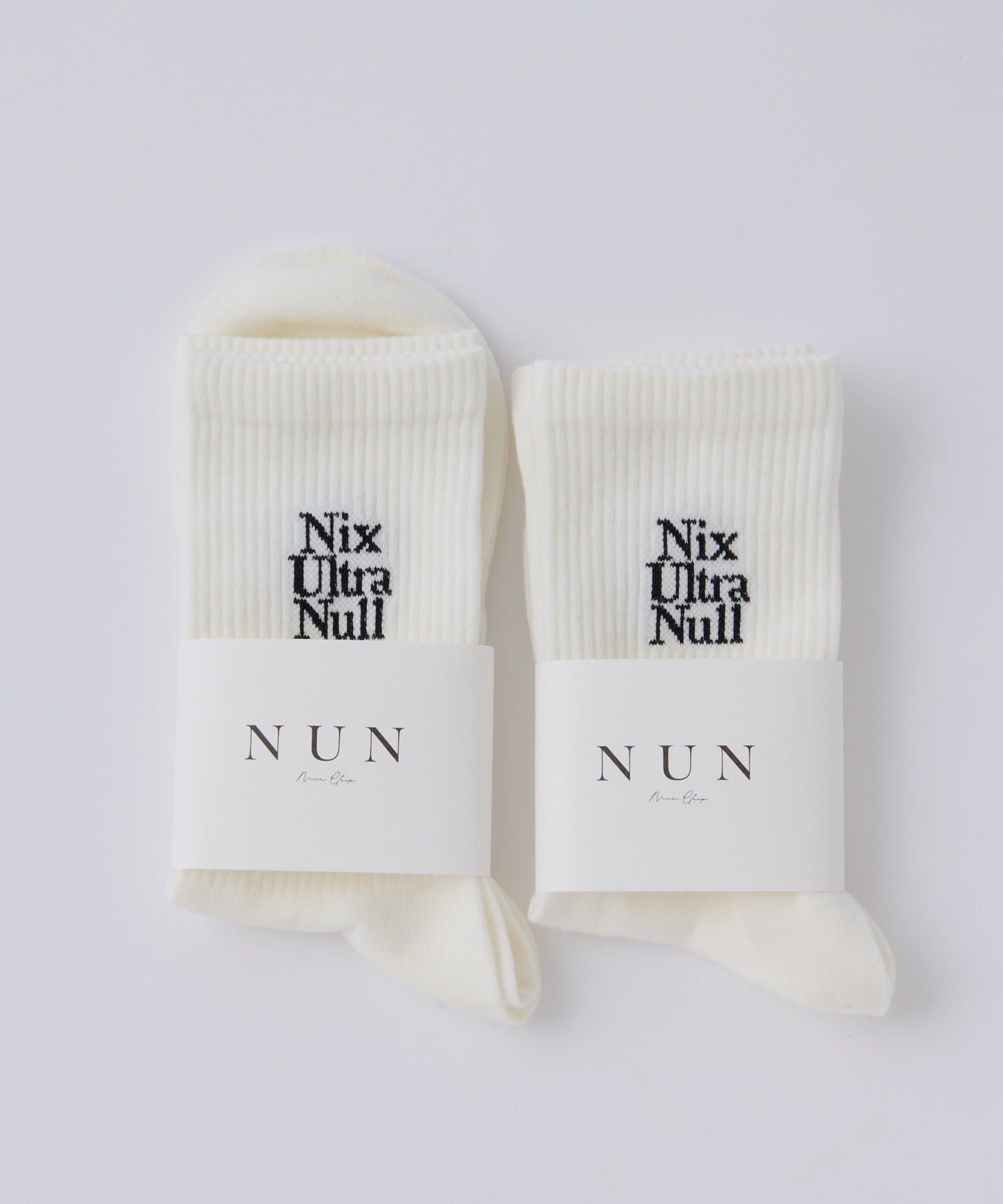 NICE CLAUP OUTLET(ナイスクラップ アウトレット) レディース 【one after another】NUNロゴ靴下 ブラック系その他