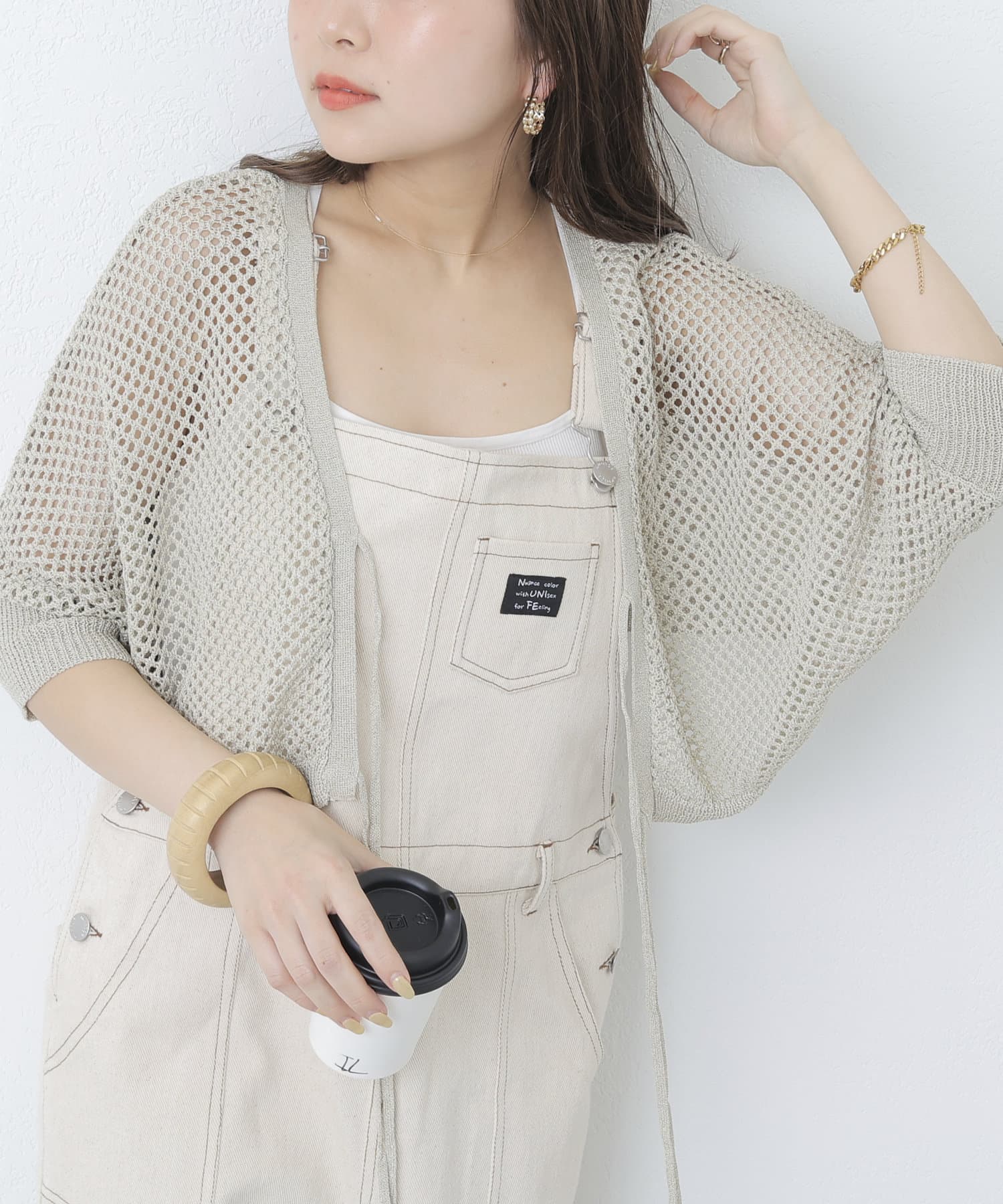 メッシュ羽織ショートカーディガン | NICE CLAUP / OLIVE des