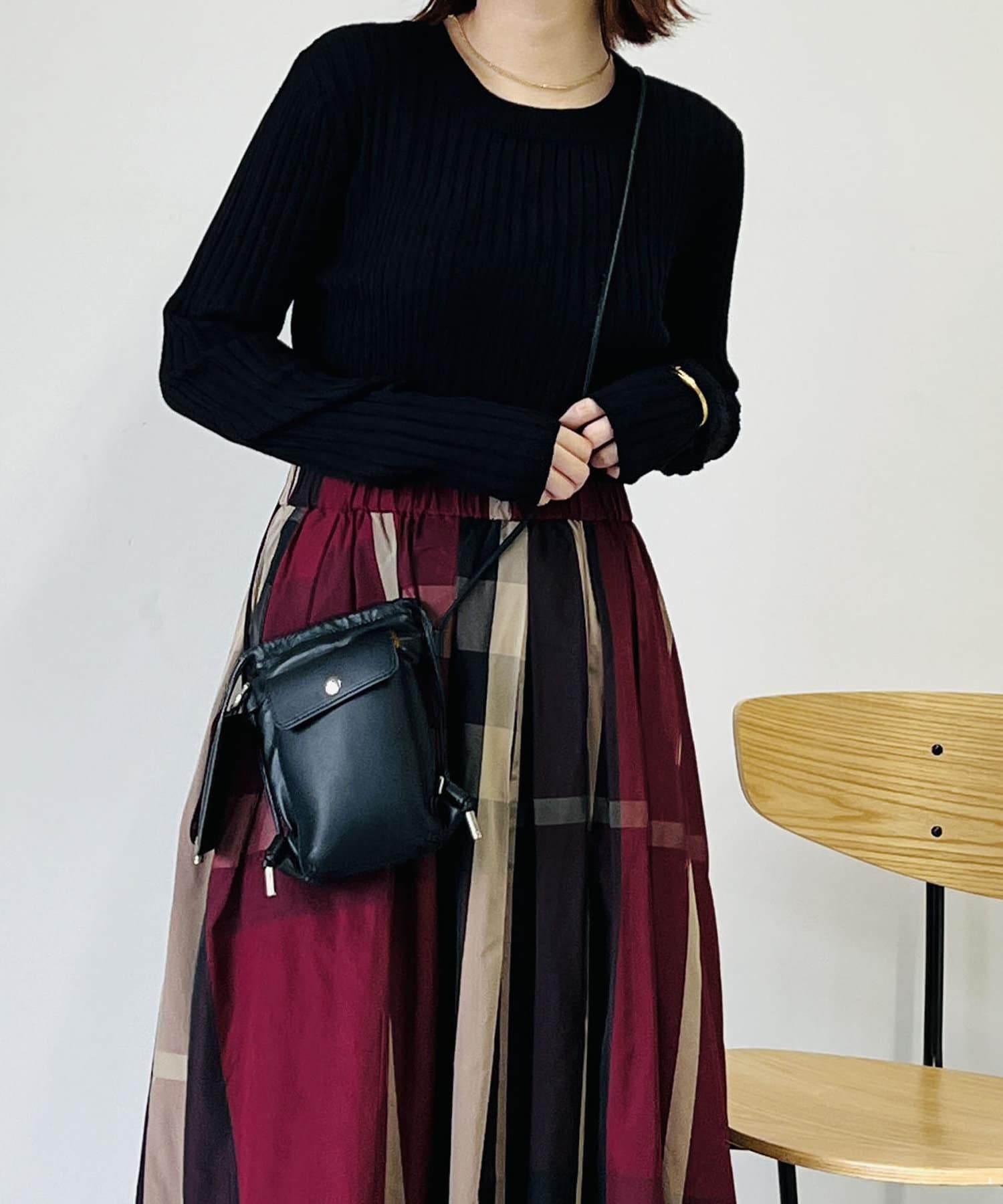 un dix cors(アンディコール) 【細見え叶える】ワイドリブクルーネックプルオーバー