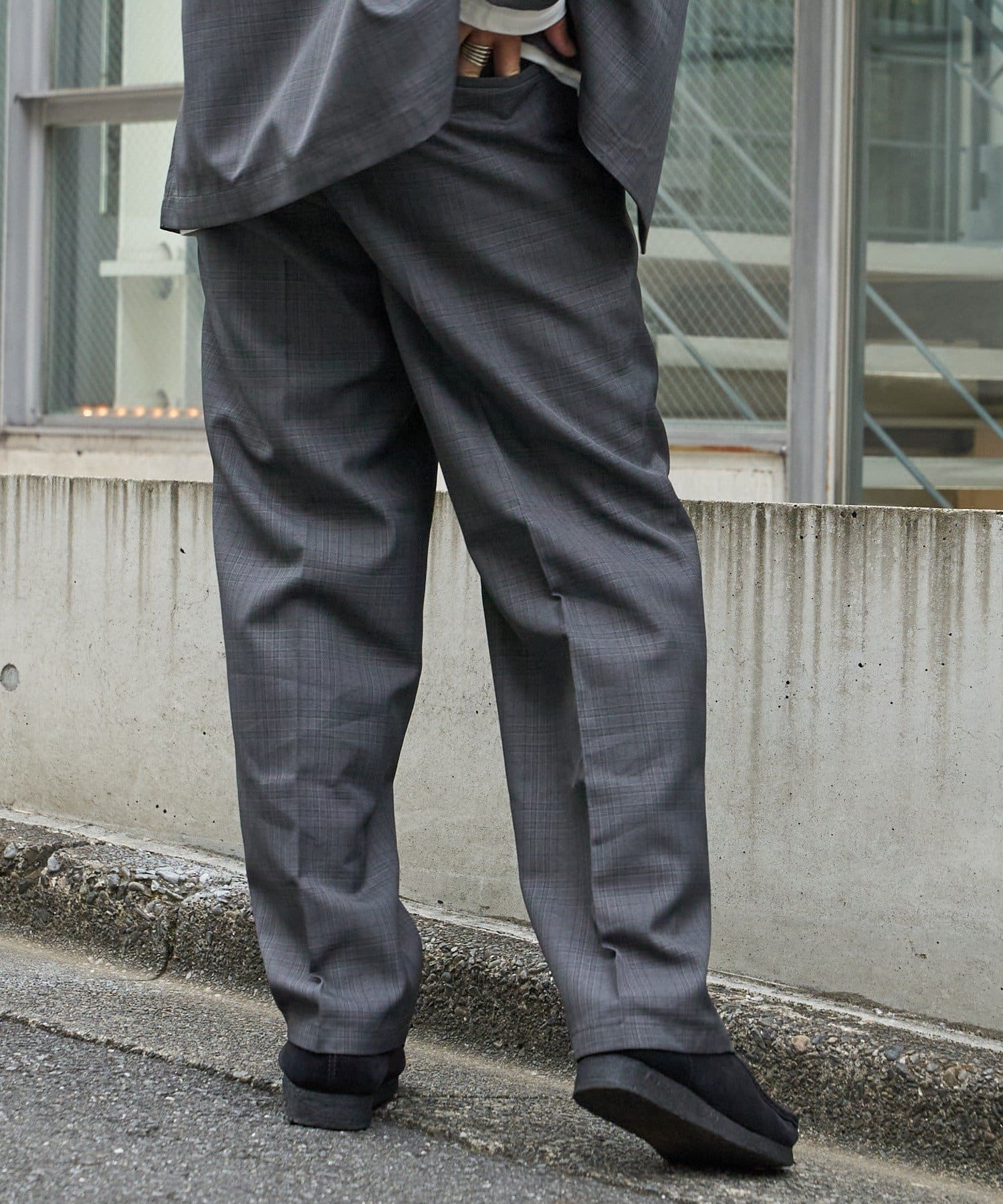 サイズ交換対象外 J.RIGGINGS 2タック WIDE SLACKS PT グレンチェック