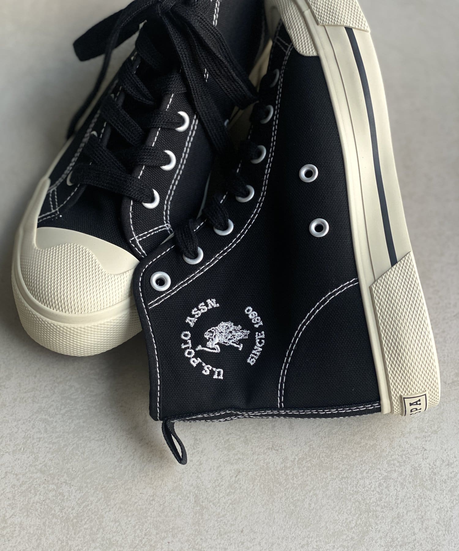 CPCM(シーピーシーエム) 【U.S. POLO ASSN.】1ポイントロゴ刺繍メンズハイカットスニーカー