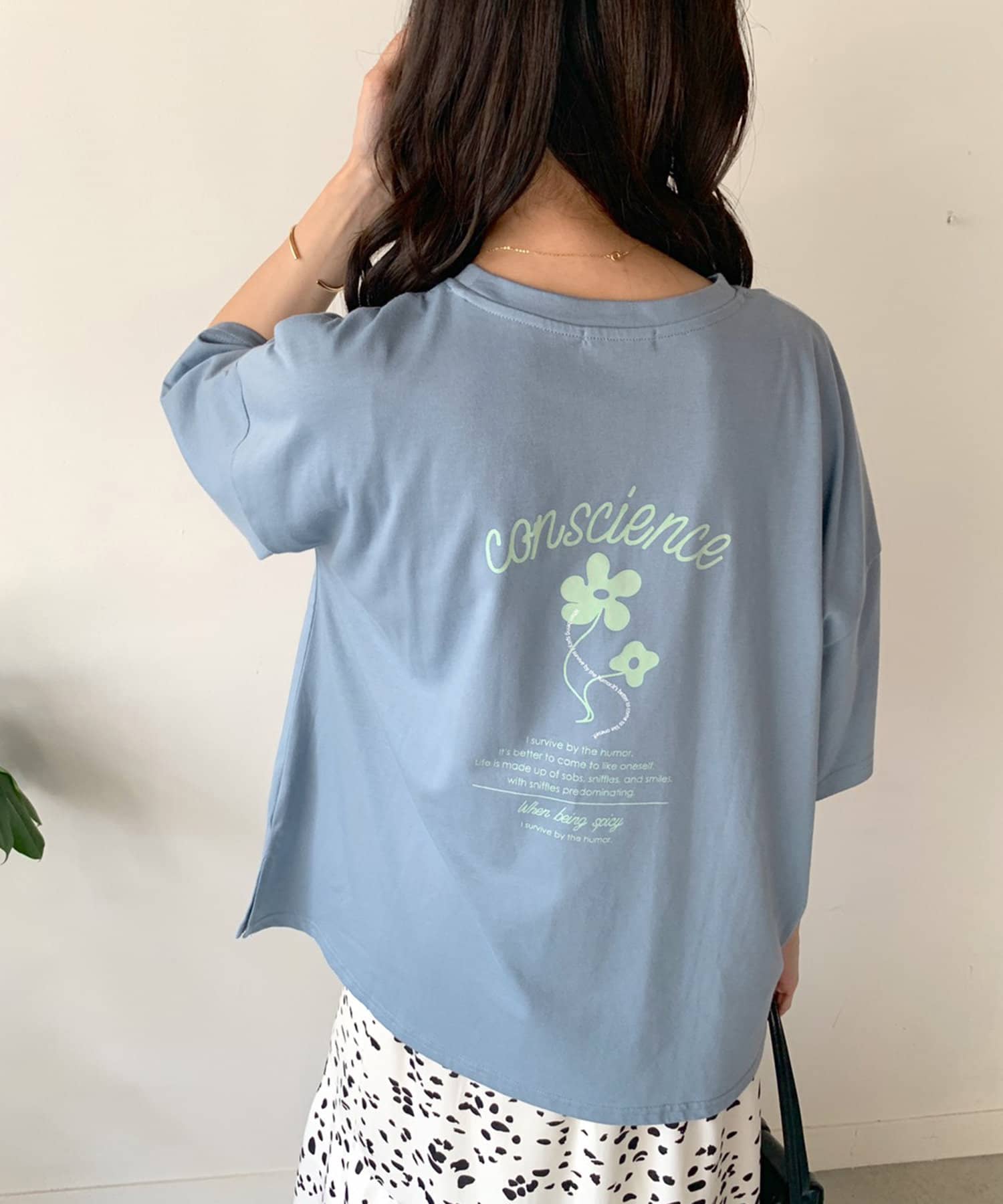 OLIVE des OLIVE】オリーブデオリーブ プリントTシャツ(M)-