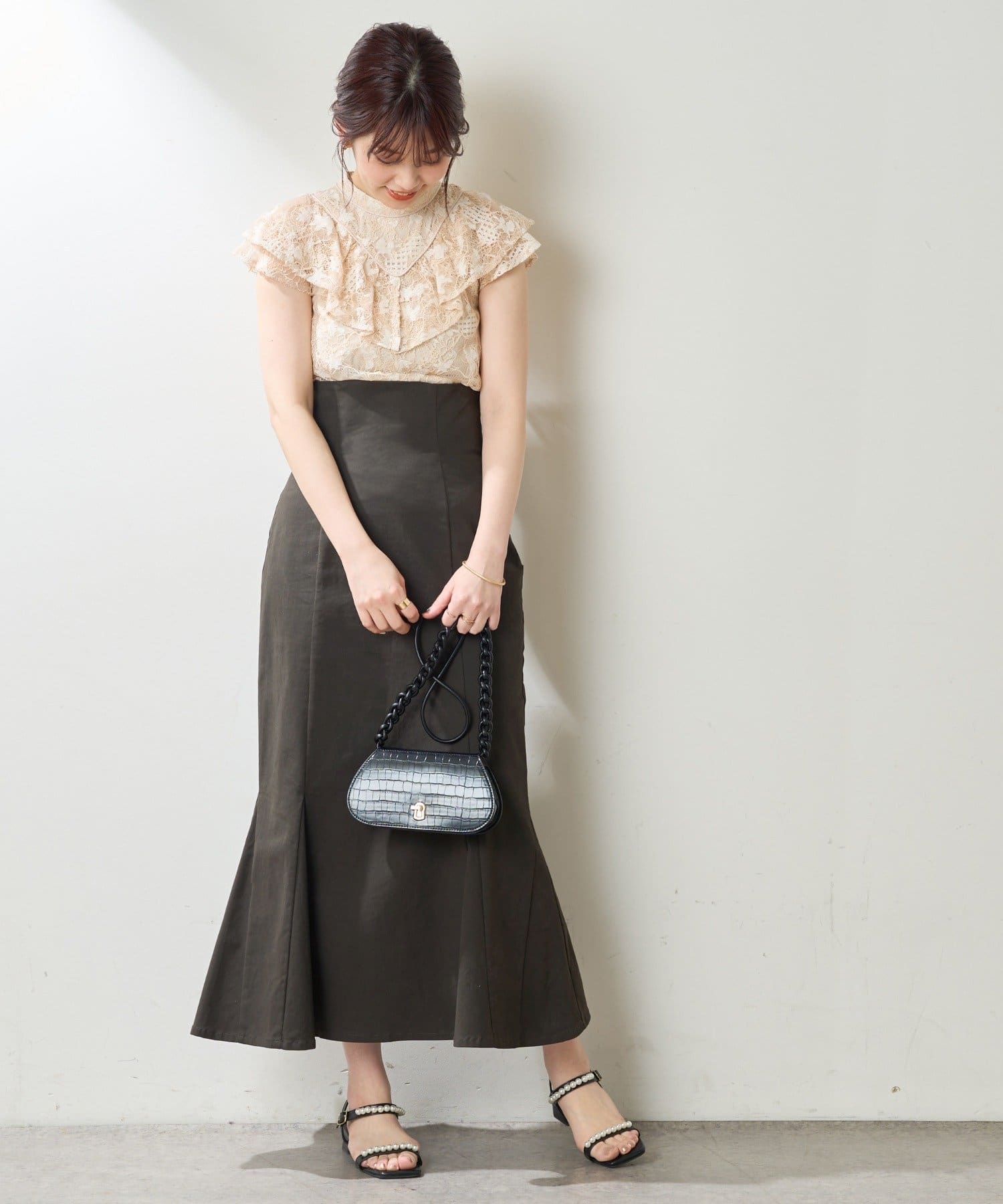 NICE CLAUP OUTLET(ナイスクラップ アウトレット) 【natural couture】　ハイウエストマーメイドスカート