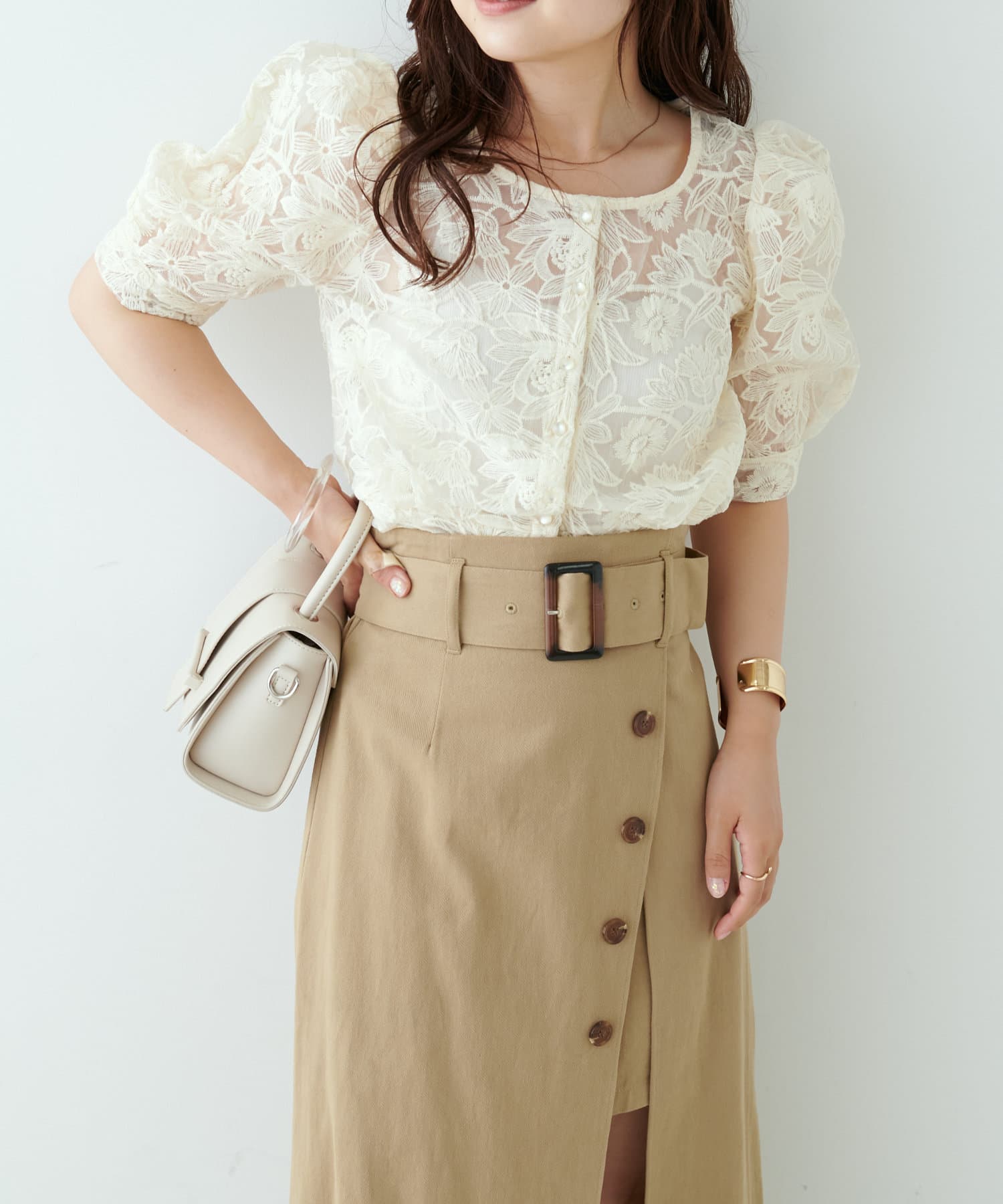 お値下げ！！apolina♡ 刺繍ブラウス♡5-7y 人気アイテム】オーガン刺繍ブラウス | NICE CLAUP / OLIVE des OLIVE