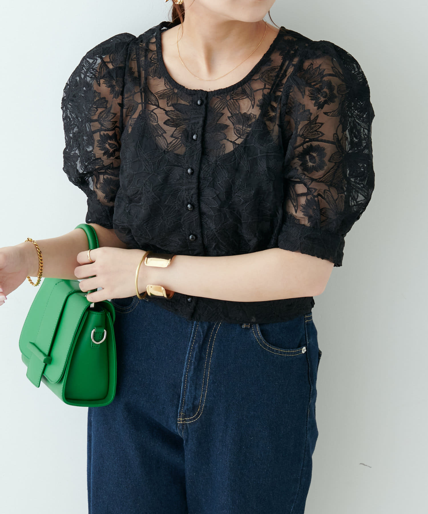 人気アイテム】オーガン刺繍ブラウス | NICE CLAUP / OLIVE des OLIVE