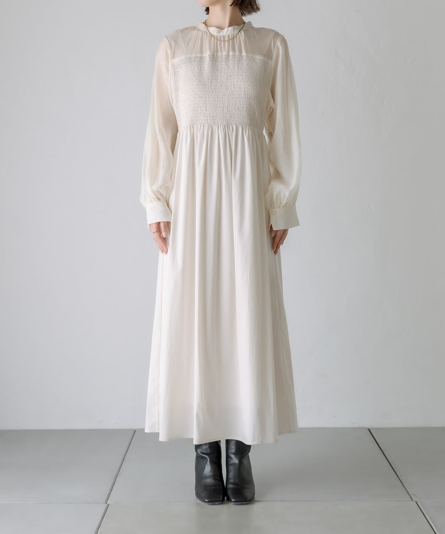 mline]シャーリングシアーワンピース | mystic(ミスティック 