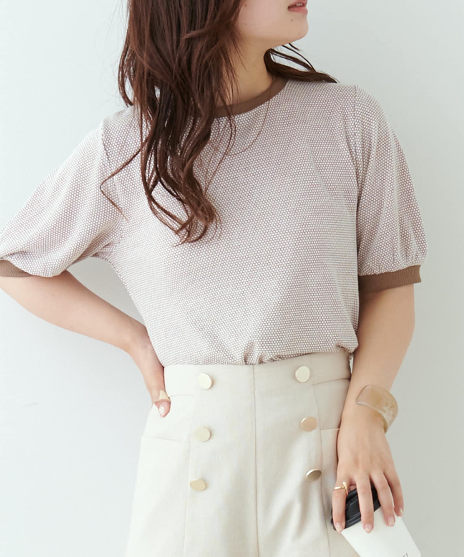 NICE CLAUP / OLIVE des OLIVE OUTLET(ナイスクラップ  / オリーブ デ オリーブ アウトレット) 【トレンドのレトロムード】ハニカムトップス