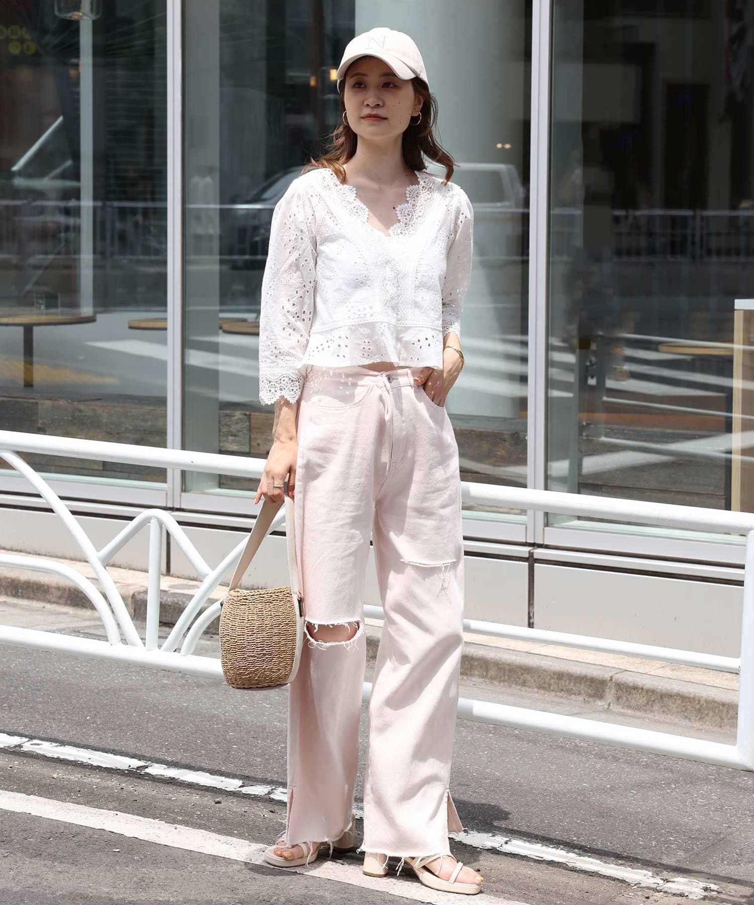 one after another】カットワークレース羽織り | NICE CLAUP / OLIVE