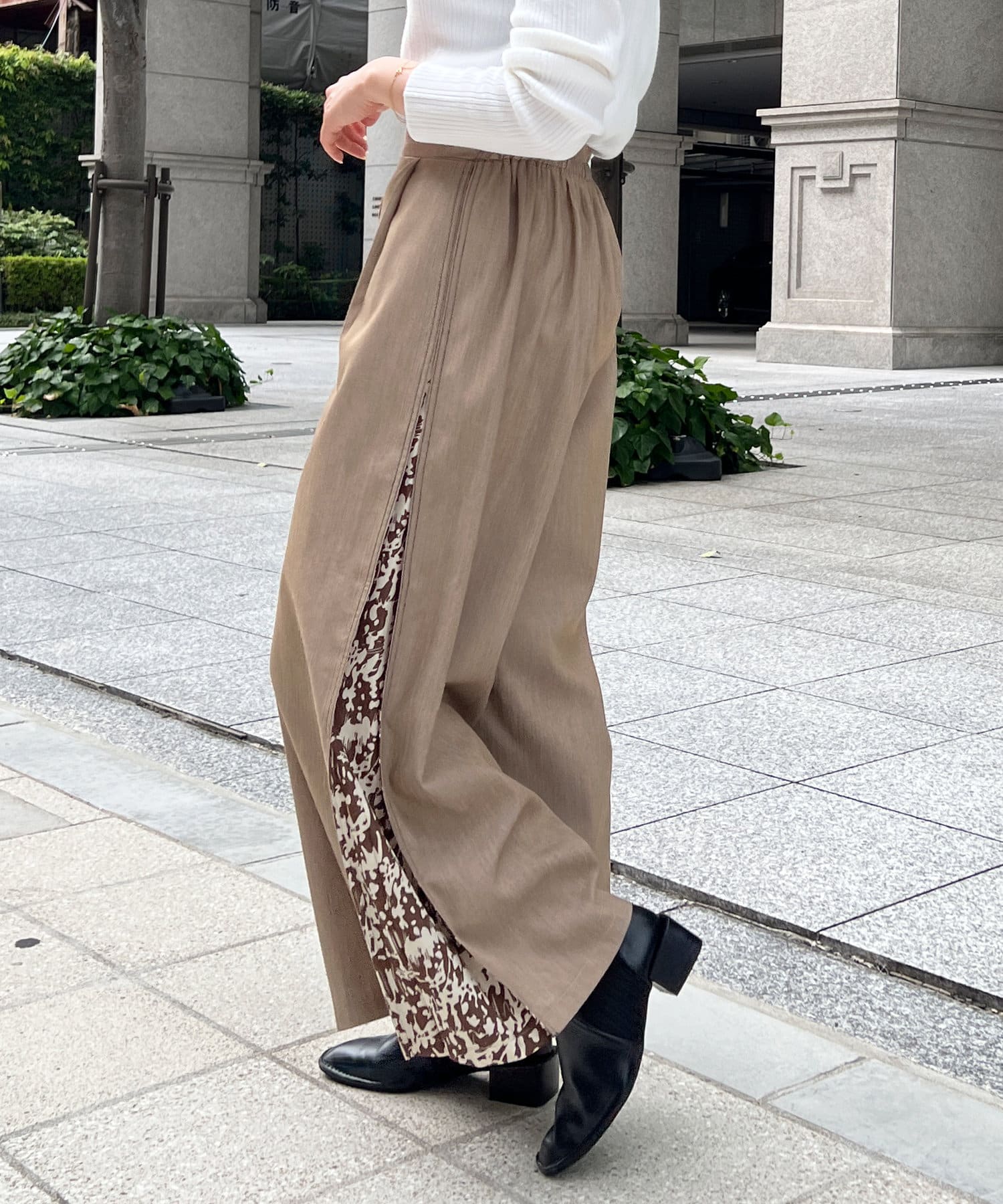 サイド柄ワイドパンツ | Chez toi(シェトワ)レディース | PAL