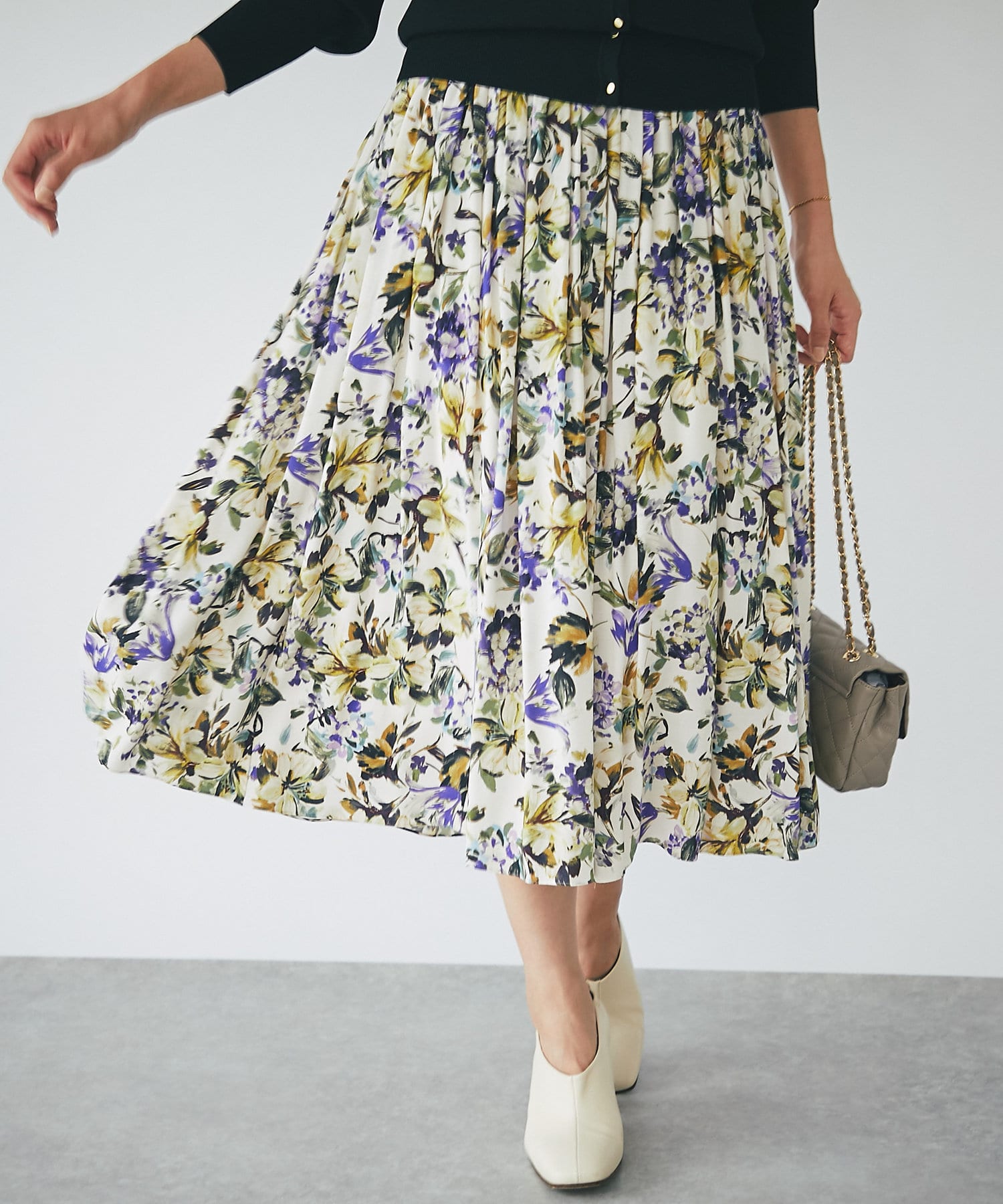 セットアップ可】花柄プリントギャザースカート | La boutique BonBon