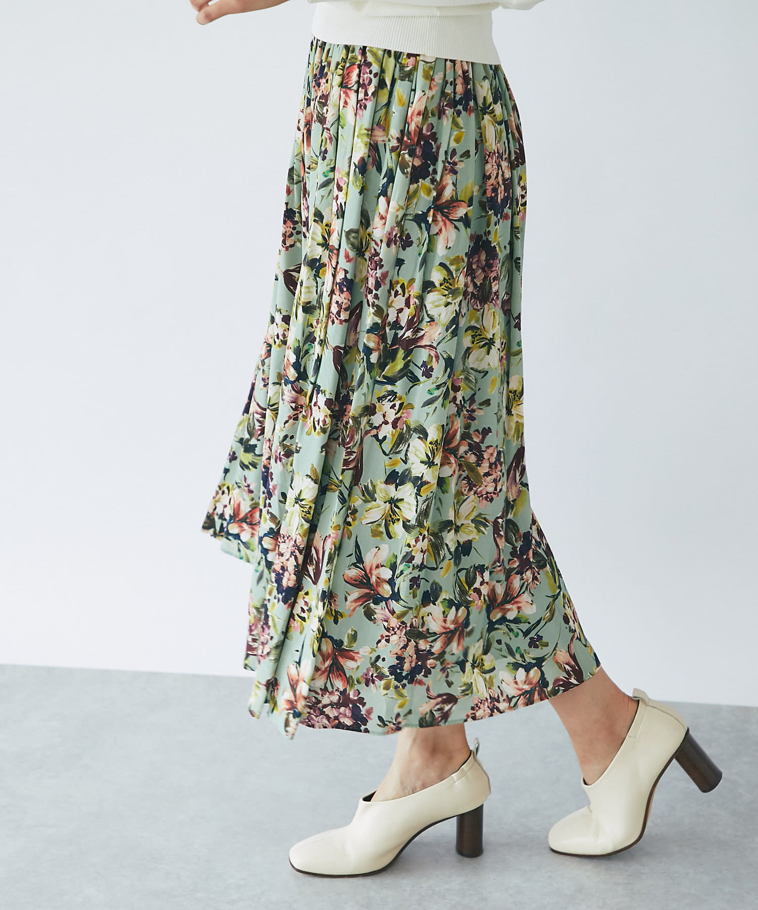セットアップ可】花柄プリントギャザースカート | La boutique BonBon