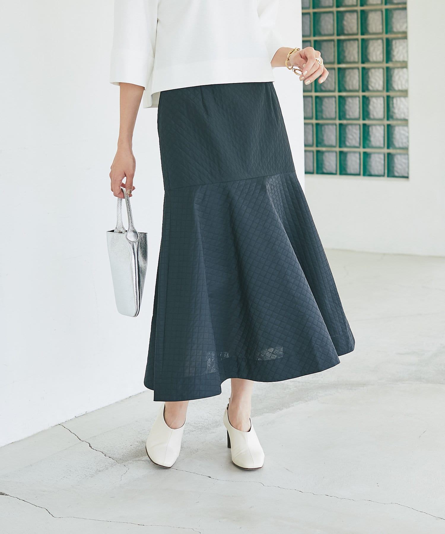 セットアップ可】キルトジャガードマーメイドスカート | La boutique