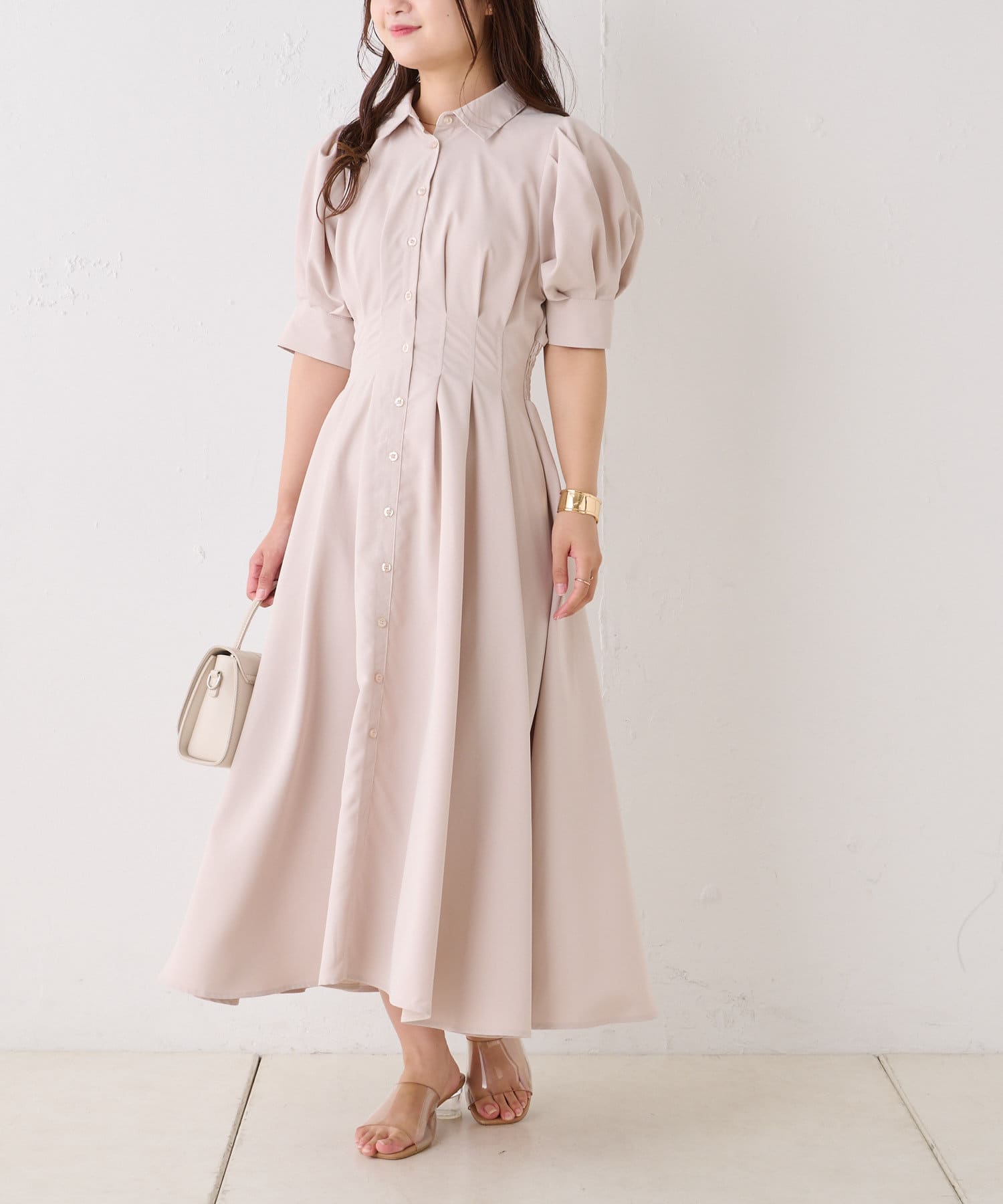 スタイルアップ叶う】バックレースアップ1枚着ワンピース | NICE CLAUP