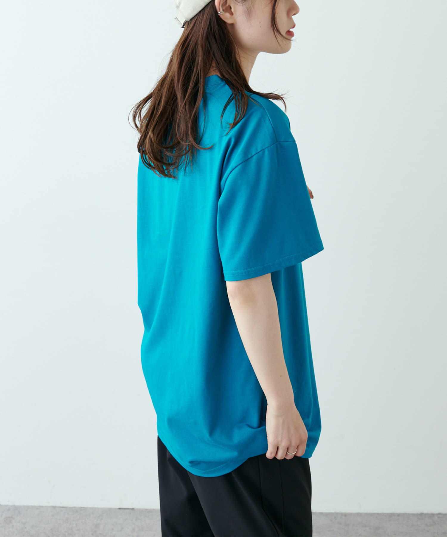 PUAL CE CIN(ピュアルセシン) 【Du noir】シルケットロゴ刺繍Tシャツ
