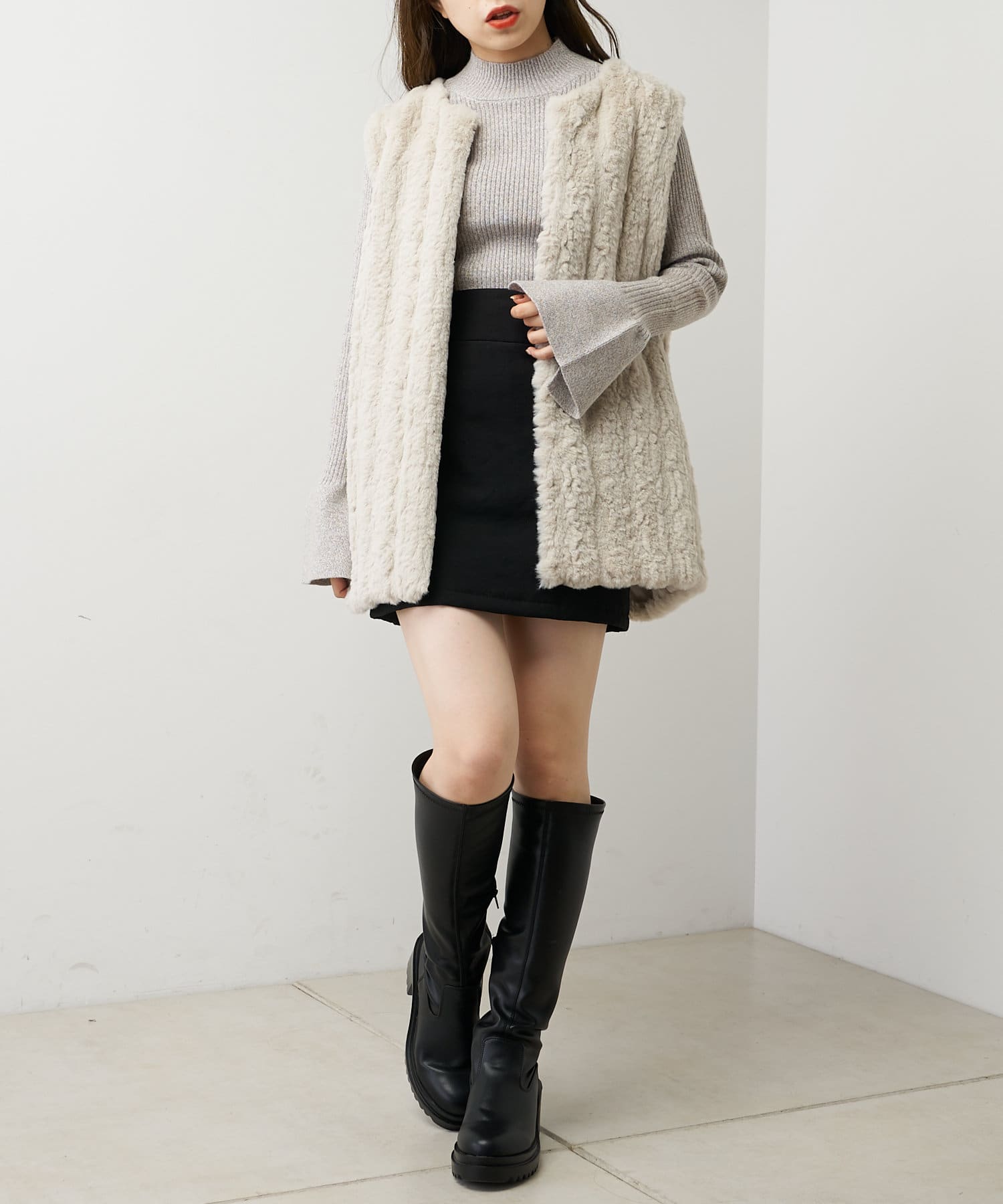 限定カラーあり】リバーシブルファーキルティングベスト | Chico(チコ 