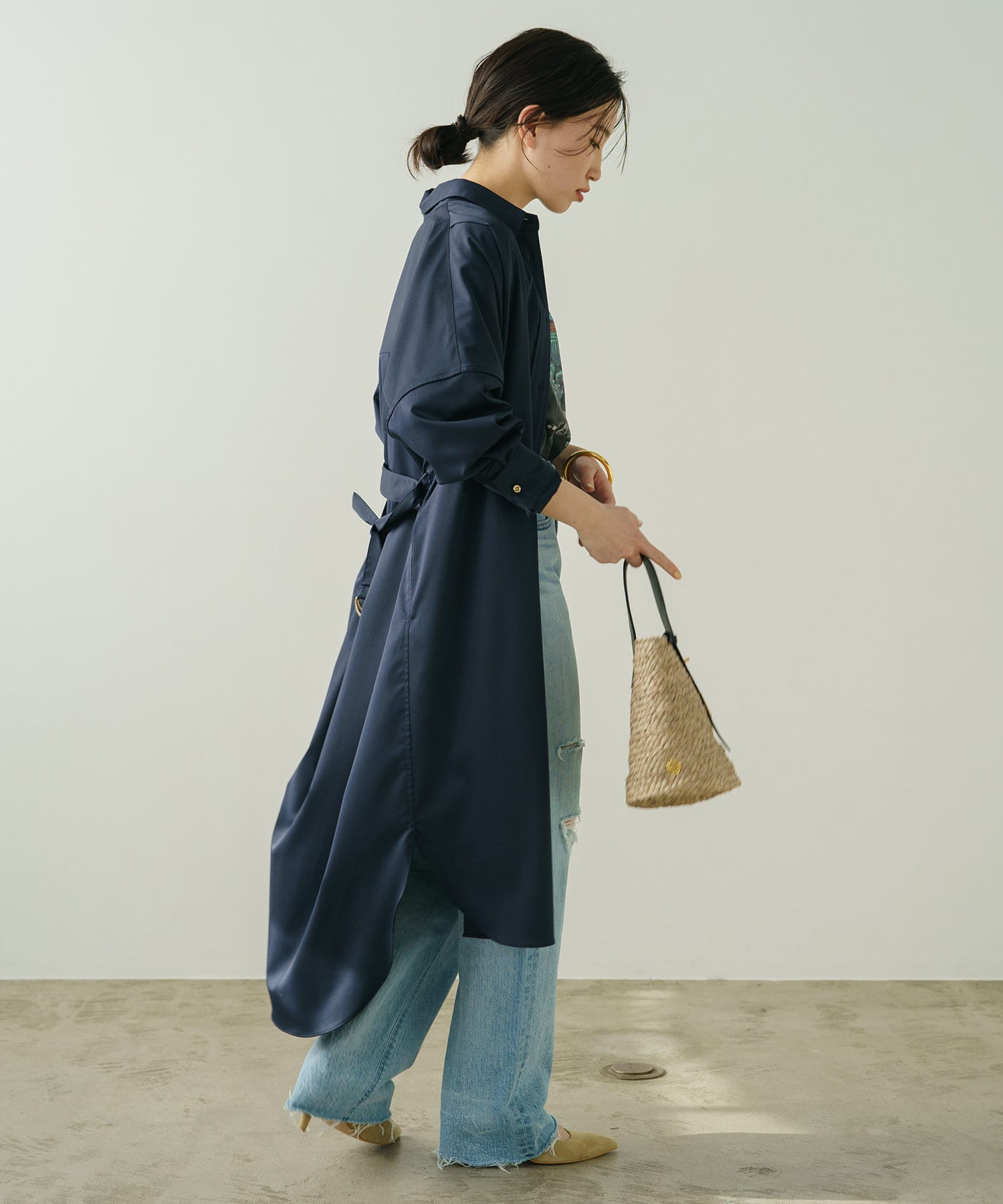 Loungedress サテンBIGシャツワンピース サイズフリー | www.esn-ub.org