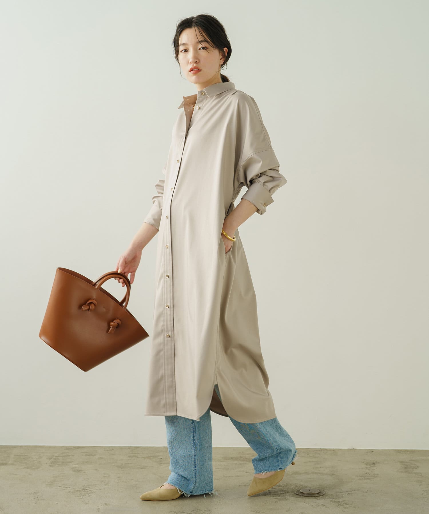 Loungedress】サテンBIGシャツワンピース | OUTLET(アウトレット ...