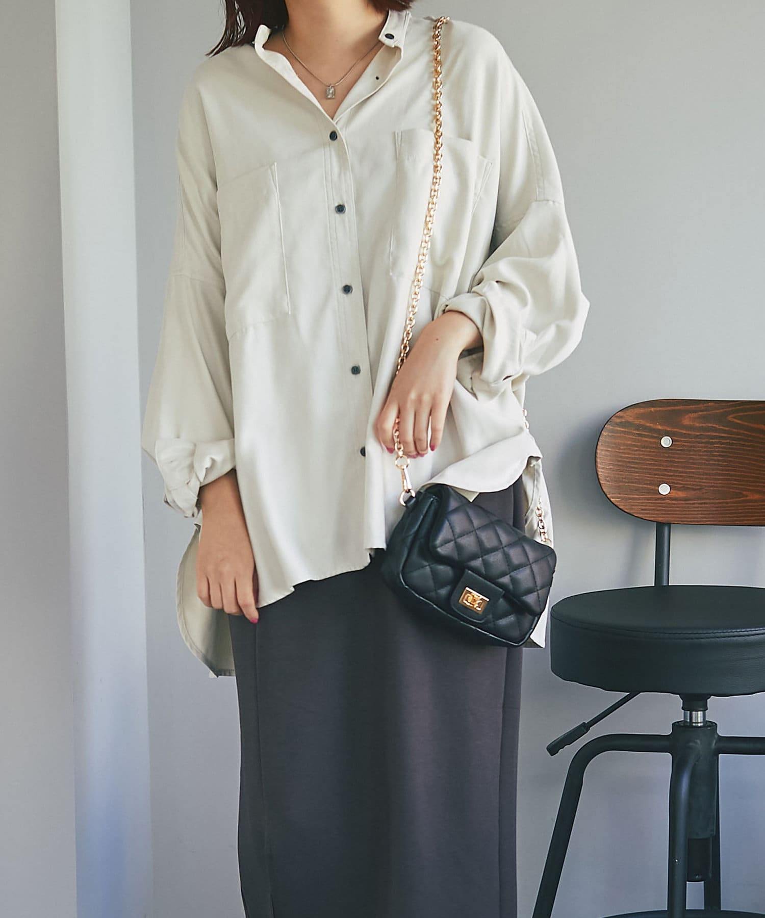 un dix cors(アンディコール) 《予約》【柔らかくしっとりとした肌触り】バンドカラーコールシャツ