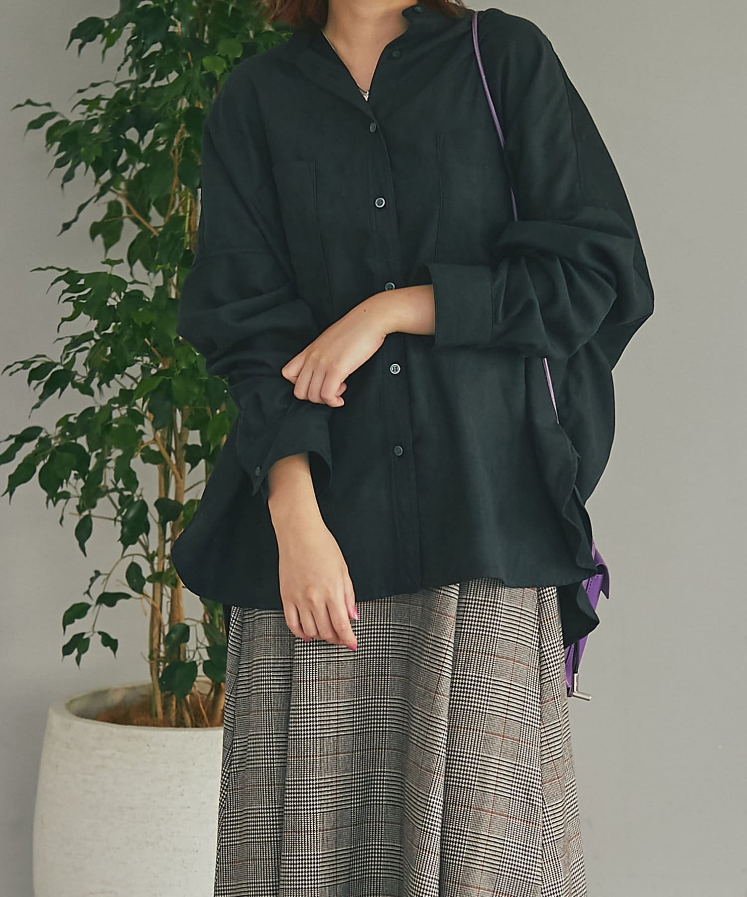 un dix cors(アンディコール) 《予約》【柔らかくしっとりとした肌触り】バンドカラーコールシャツ