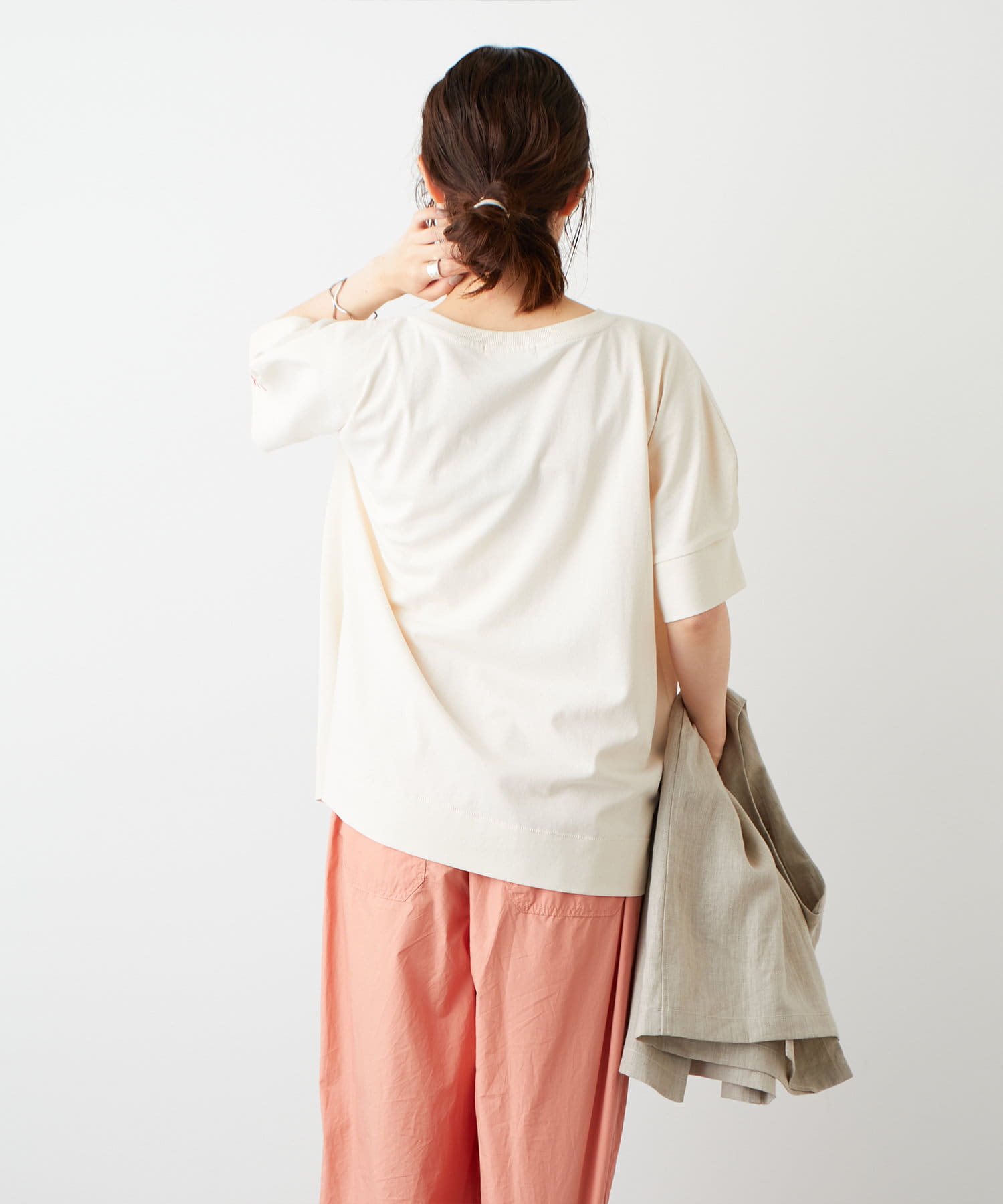 オーガニックコットンフロッキープリントTシャツ | PUAL CE CIN