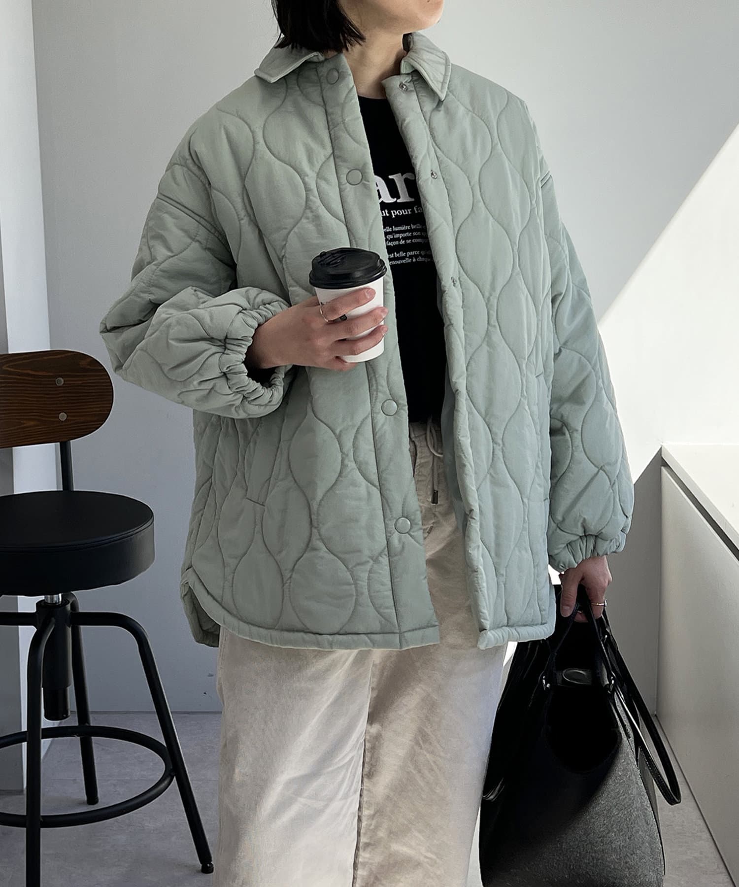 un dix cors(アンディコール) 【今年の大本命】襟付きキルティングジャケット