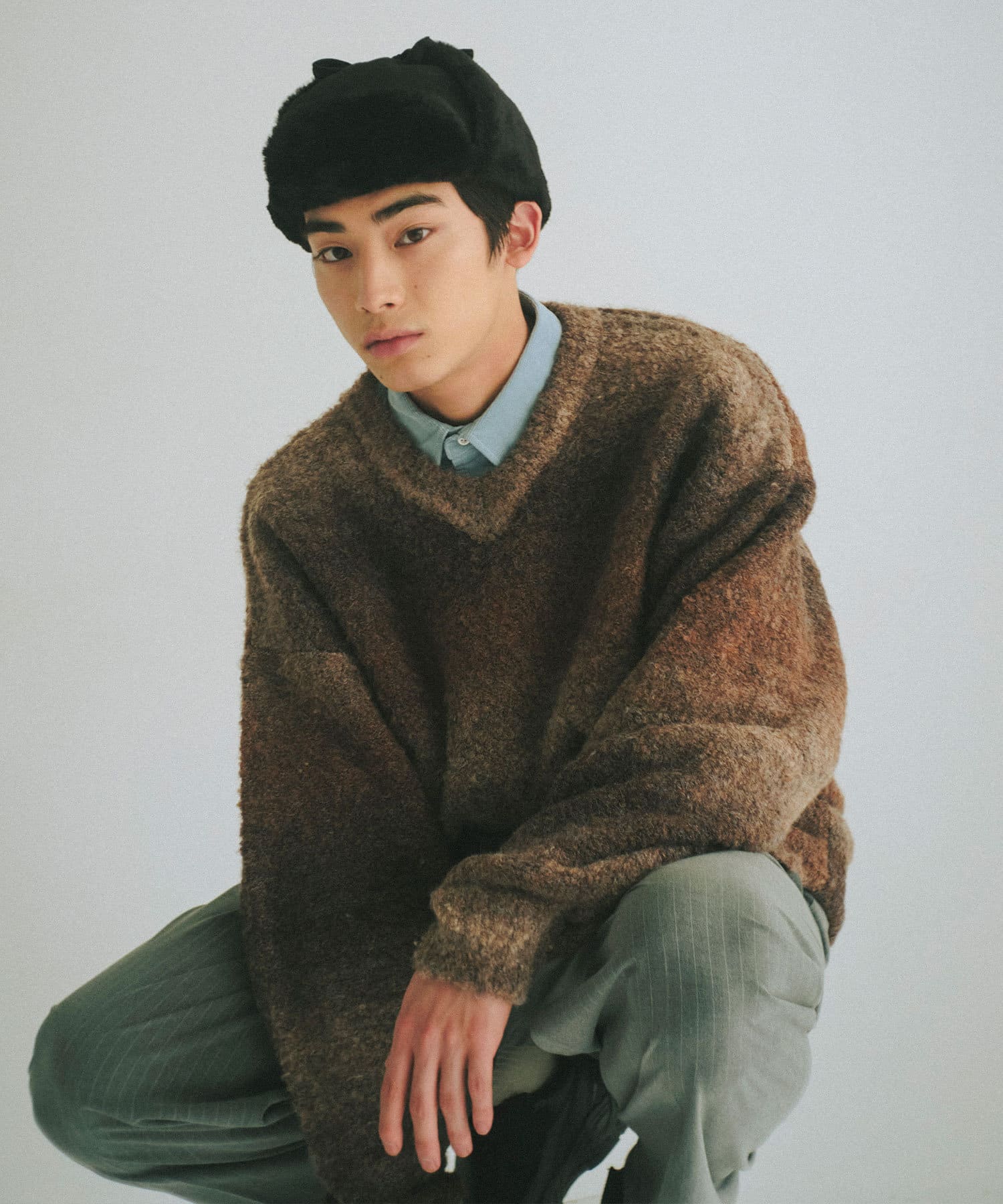 WHIMSIC】GRADATION BOUCLE KNIT SWEATER | Kastane(カスタネ