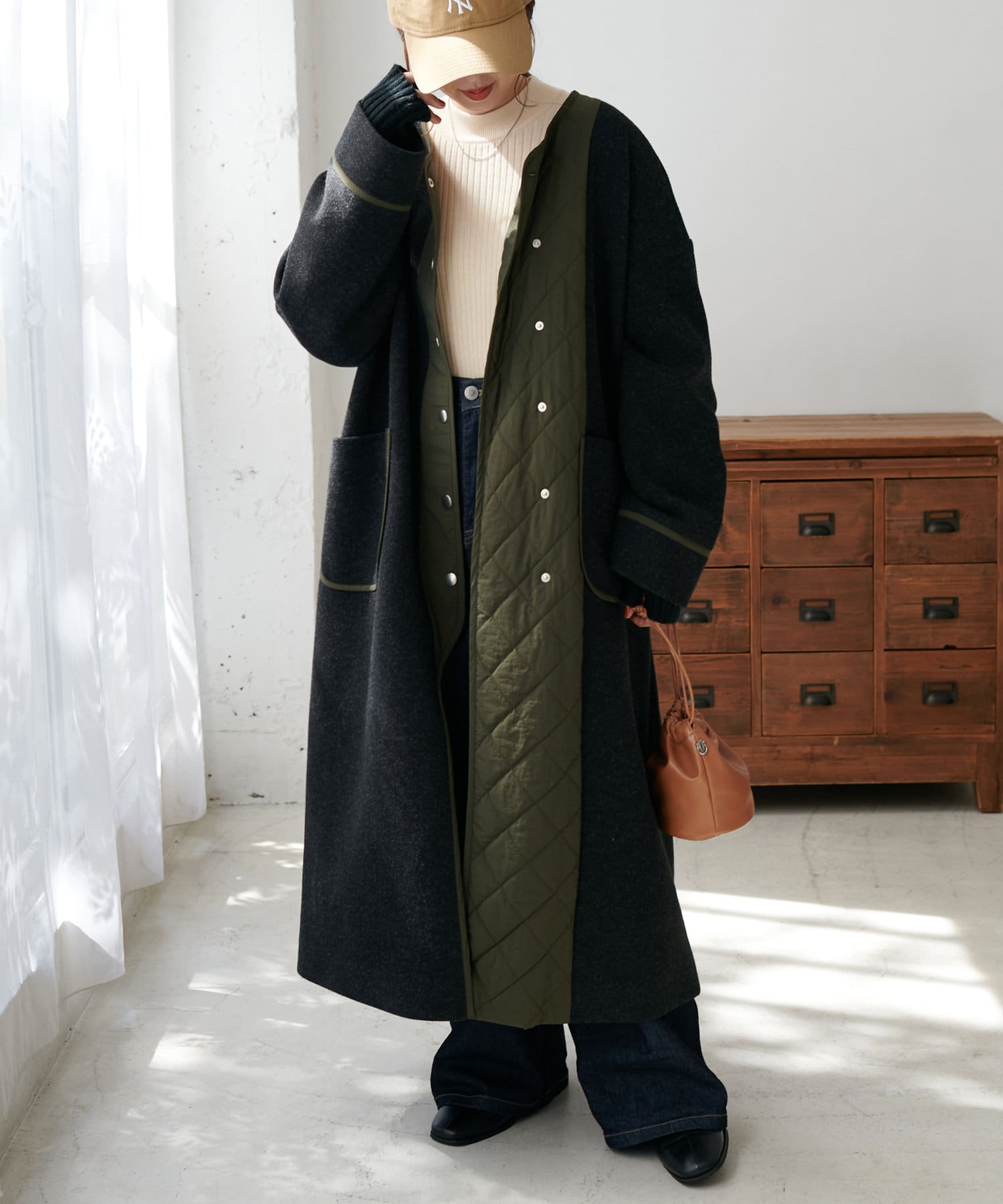 異素材切替キルティングコート Discoat ディスコート レディース Pal Closet パルクローゼット パルグループ公式ファッション通販サイト