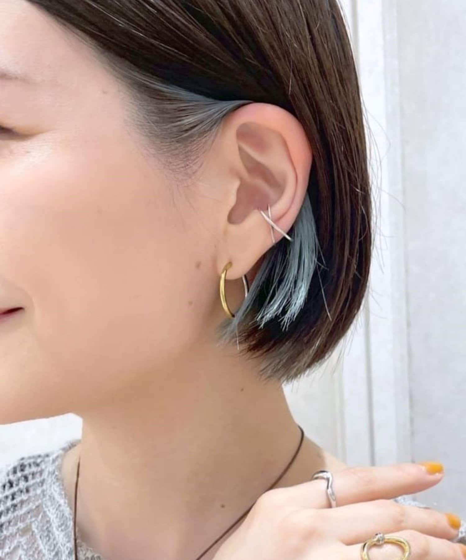 ear PAPILLONNER(イア パピヨネ) 《金属アレルギー対応/ステンレス/キャッチレス》22mmバイカラーフープピアス
