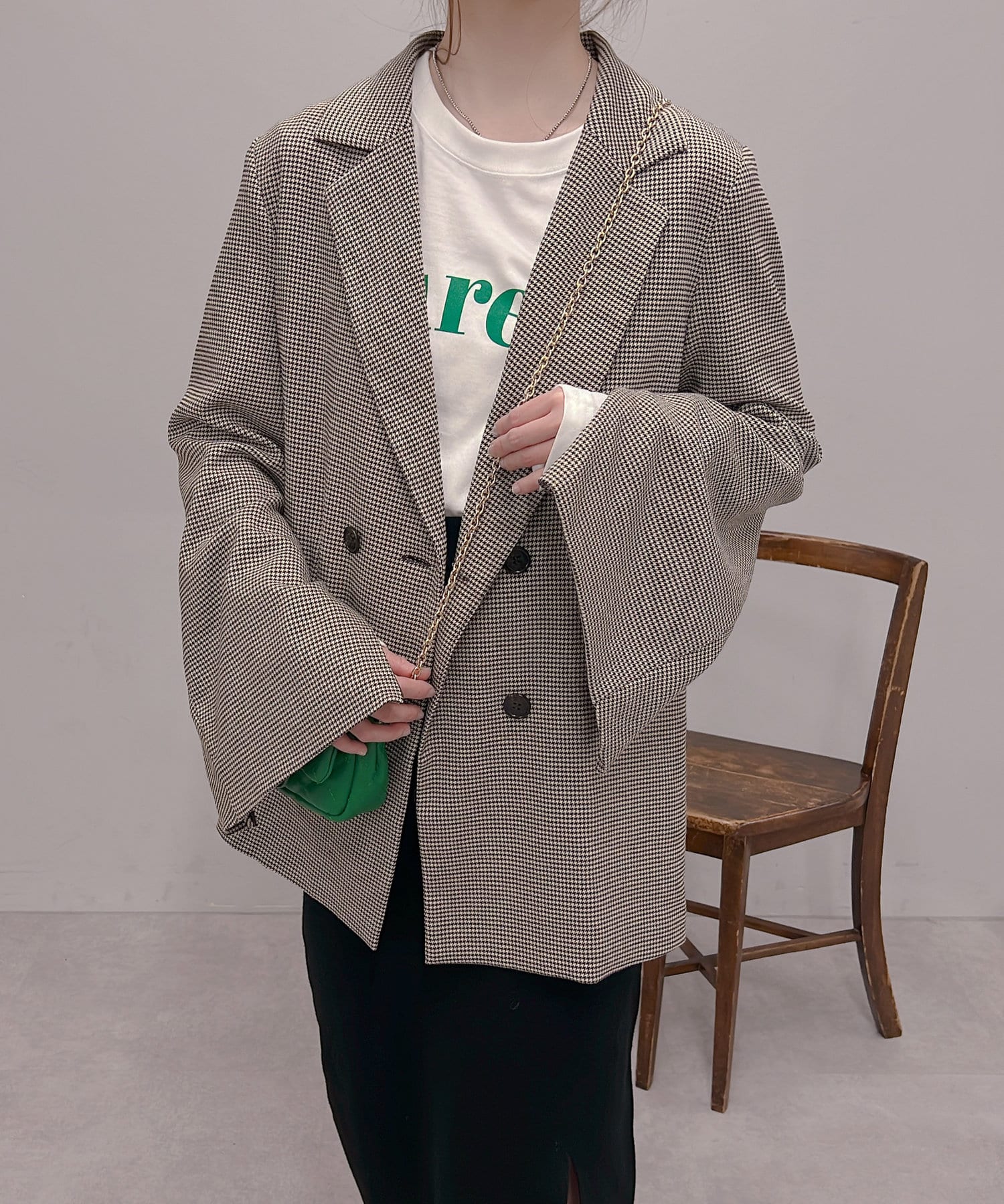 un dix cors(アンディコール) 【今年人気のシルエットに】袖下スリットファスナーダブルジャケット