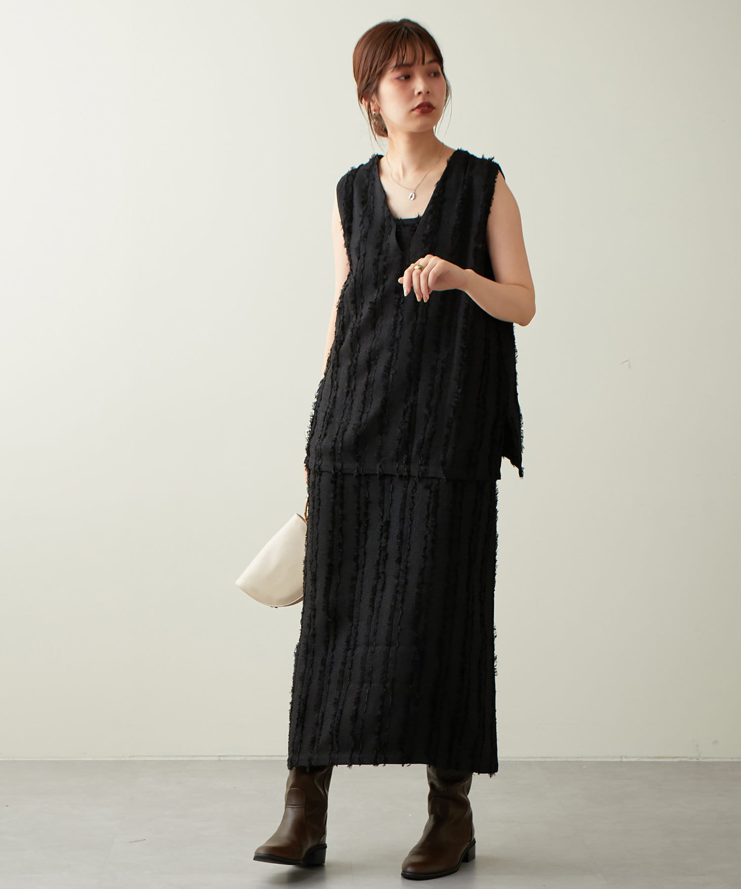 2022AWアイテム/フリンジストライプおしゃれキャミワンピース | natural couture(ナチュラルクチュール)レディース ...