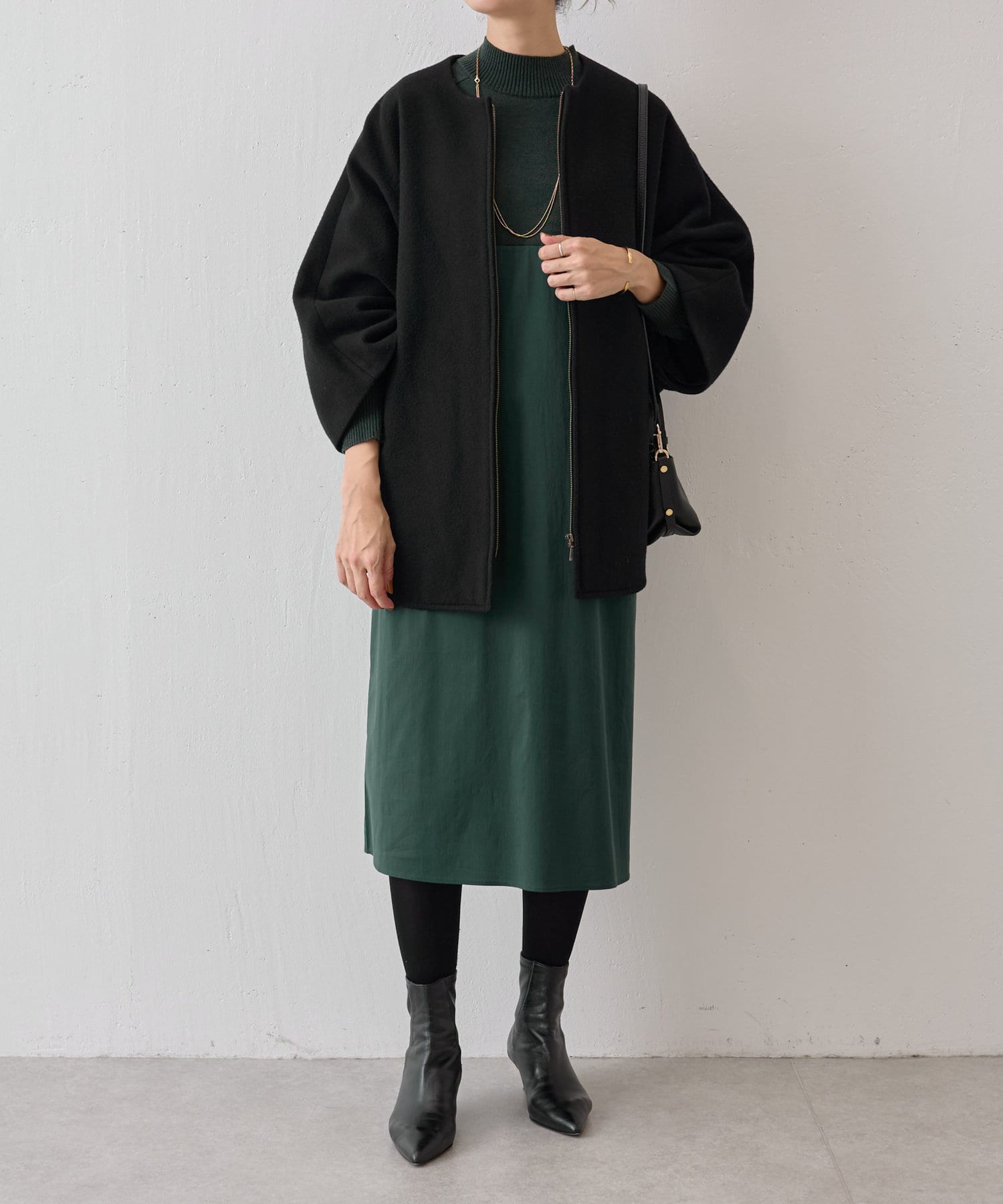 BEARDSLEY 袖ニットコンビコート ビアズリー 低身長 小さいサイズ