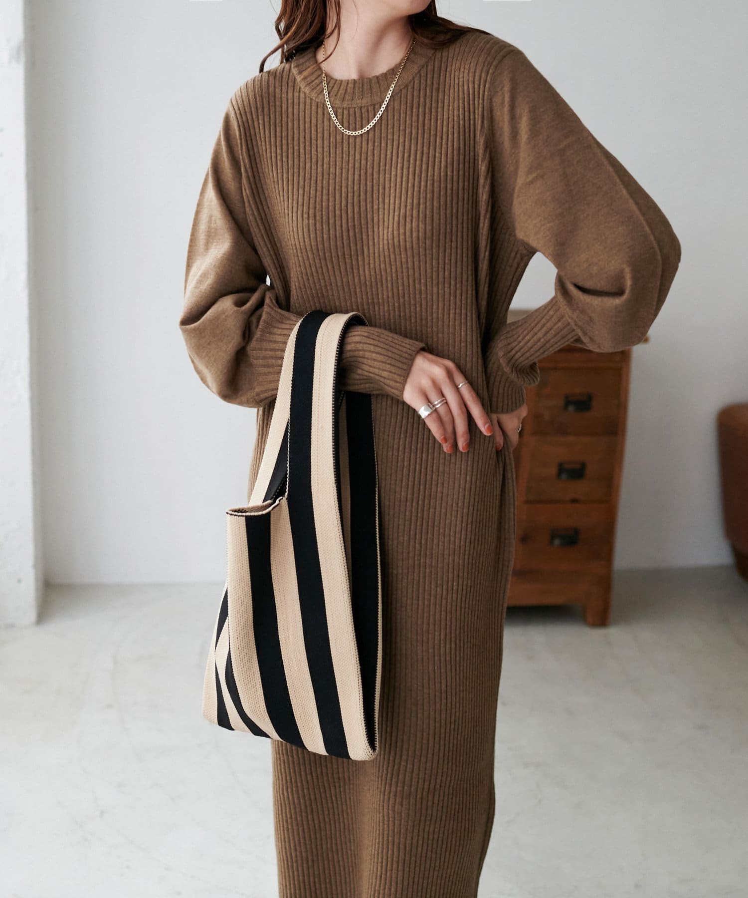 袖リブニットワンピース Discoat ディスコート レディース Pal Closet パルクローゼット パルグループ公式ファッション通販サイト