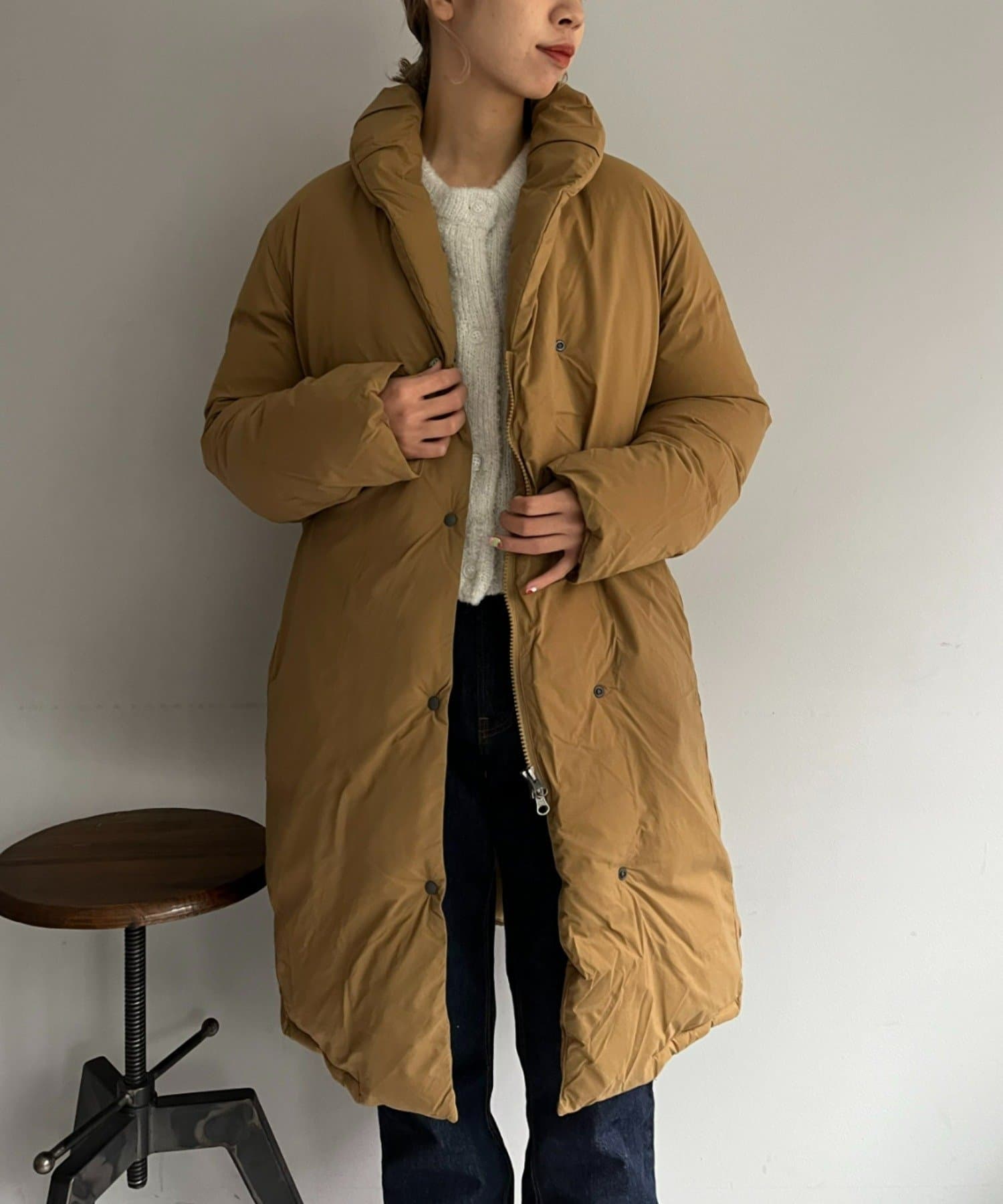 NANGA ショールカラーダウンコート ブラック NANGA ショールカラー