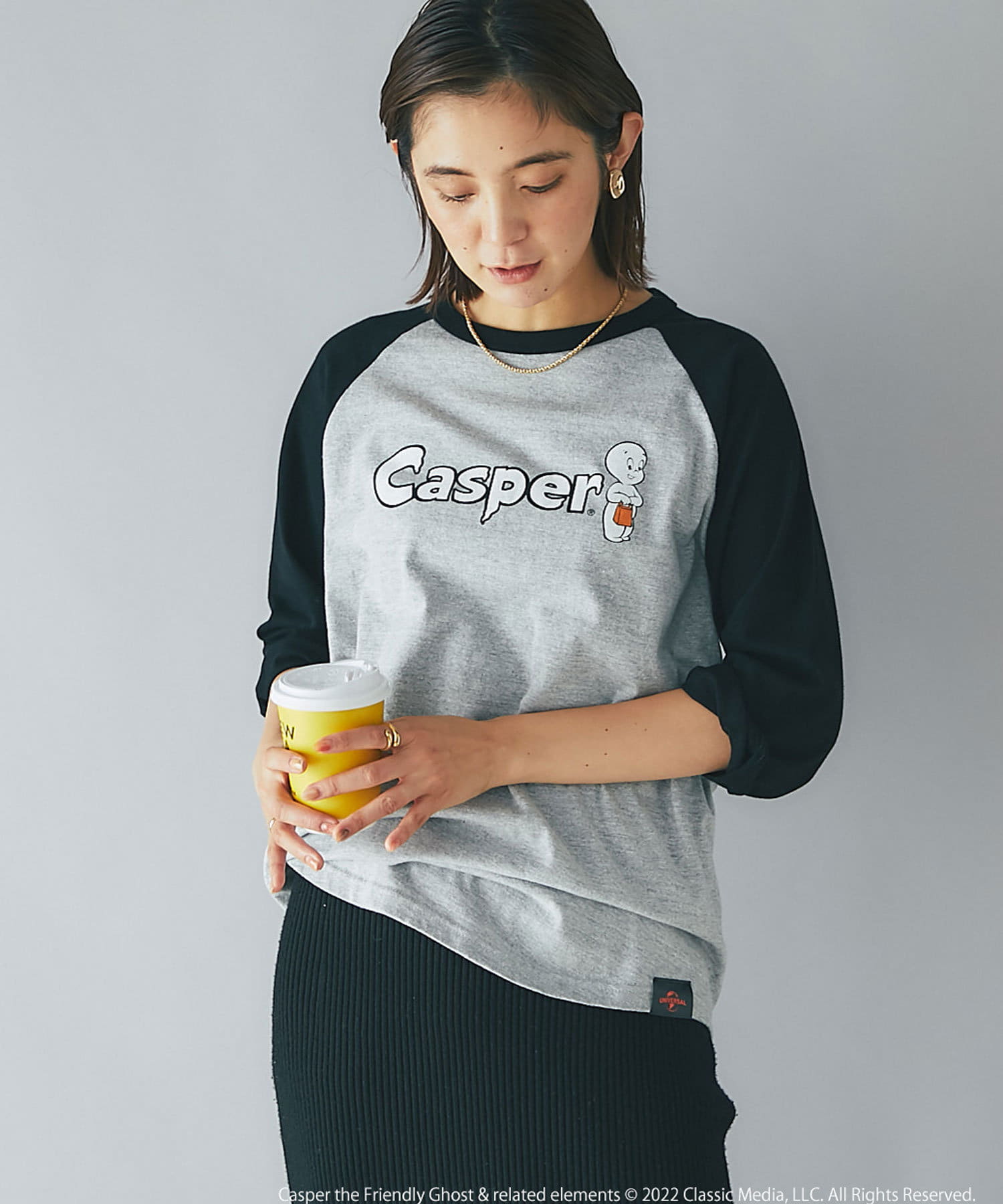 人気大割引 キャスパー CASPER プリント Tシャツ 長袖 Mサイズ tdh